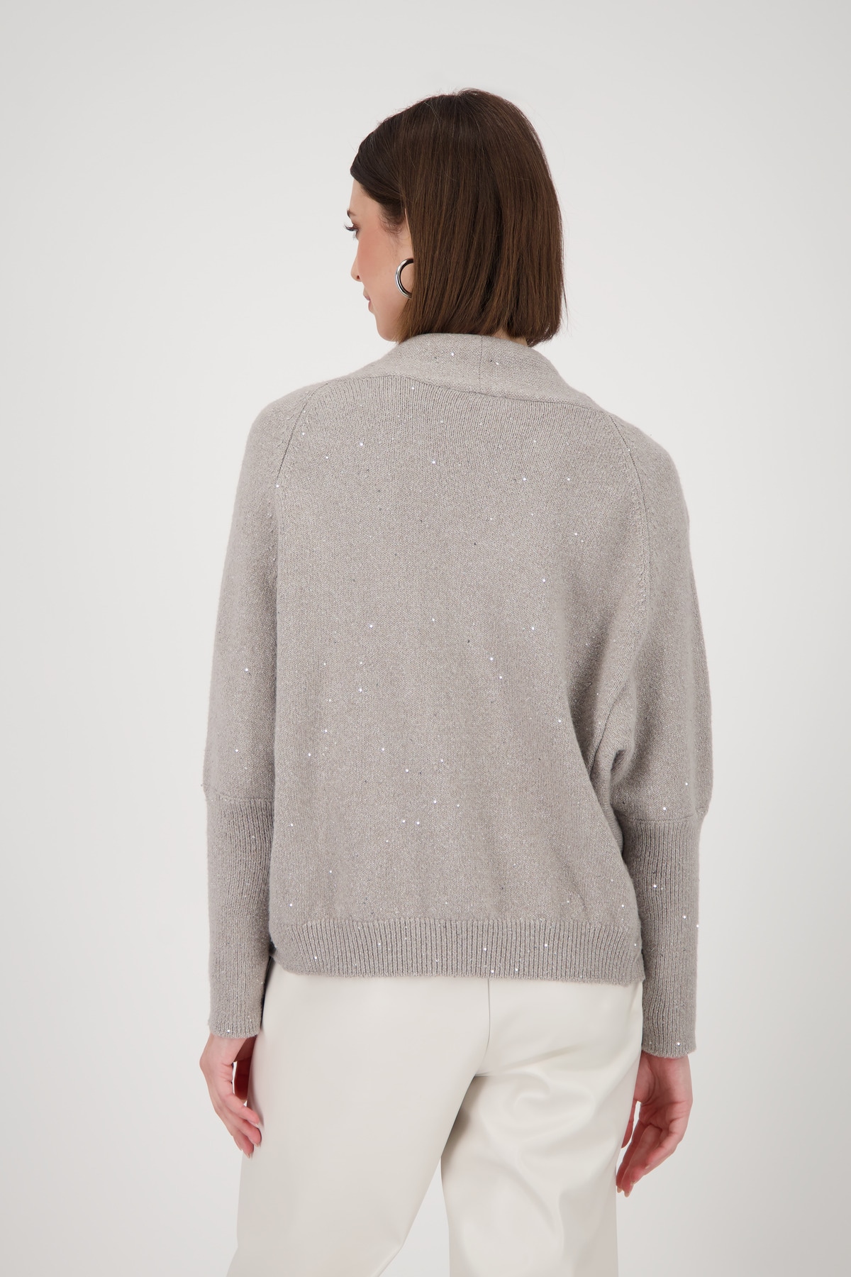 Monari Strickcape »Jacke Stricküberwurf«, Mit Rundhalsausschnitt