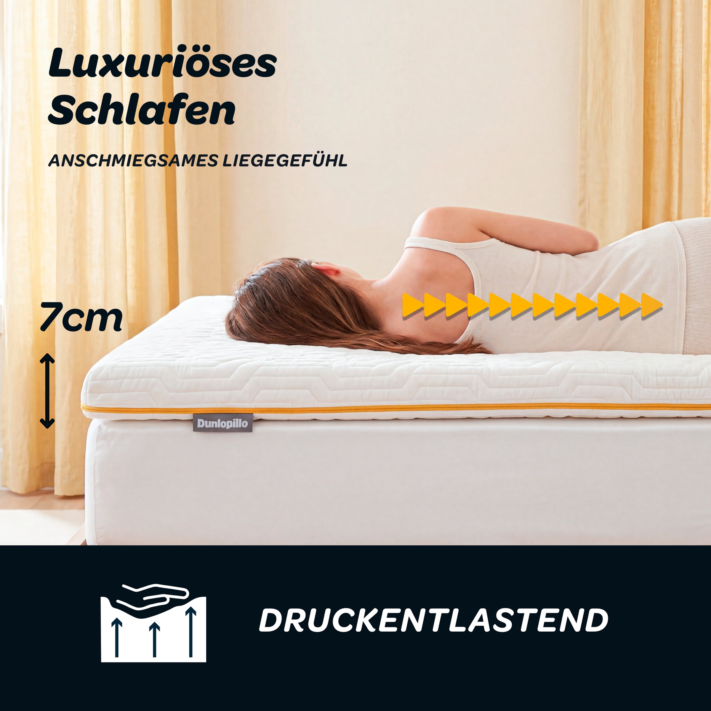 Dunlopillo Topper "Elements, Premium Viscotopper 90x200 & 140x200 cm & weitere Größen" Matratzentopper Made in EU Geeignet für Boxspringbetten