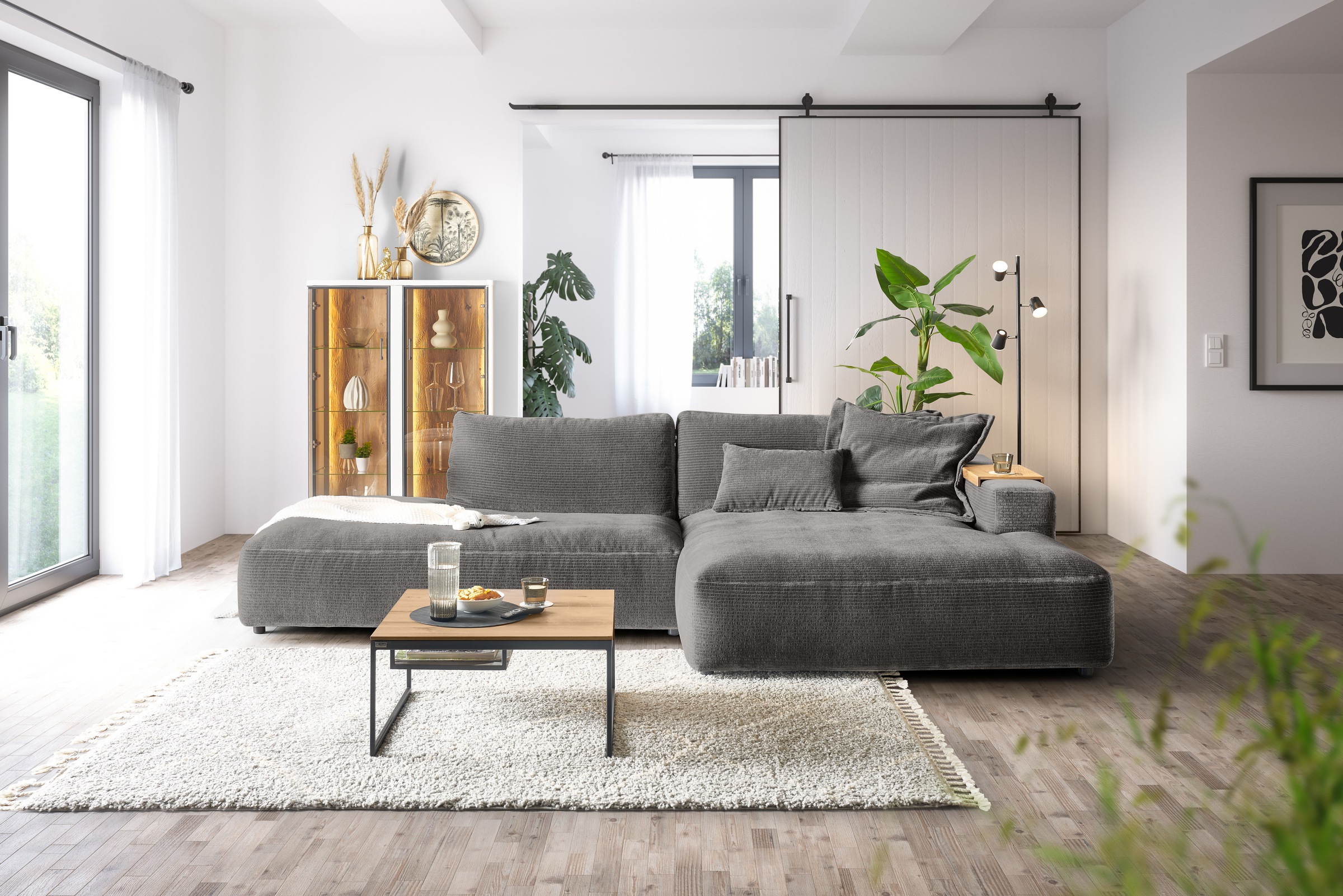Musterring Ecksofa »Lucia«, verschiedene Farben, großer Longchair mit Armlehne, B330 x T190 cm
