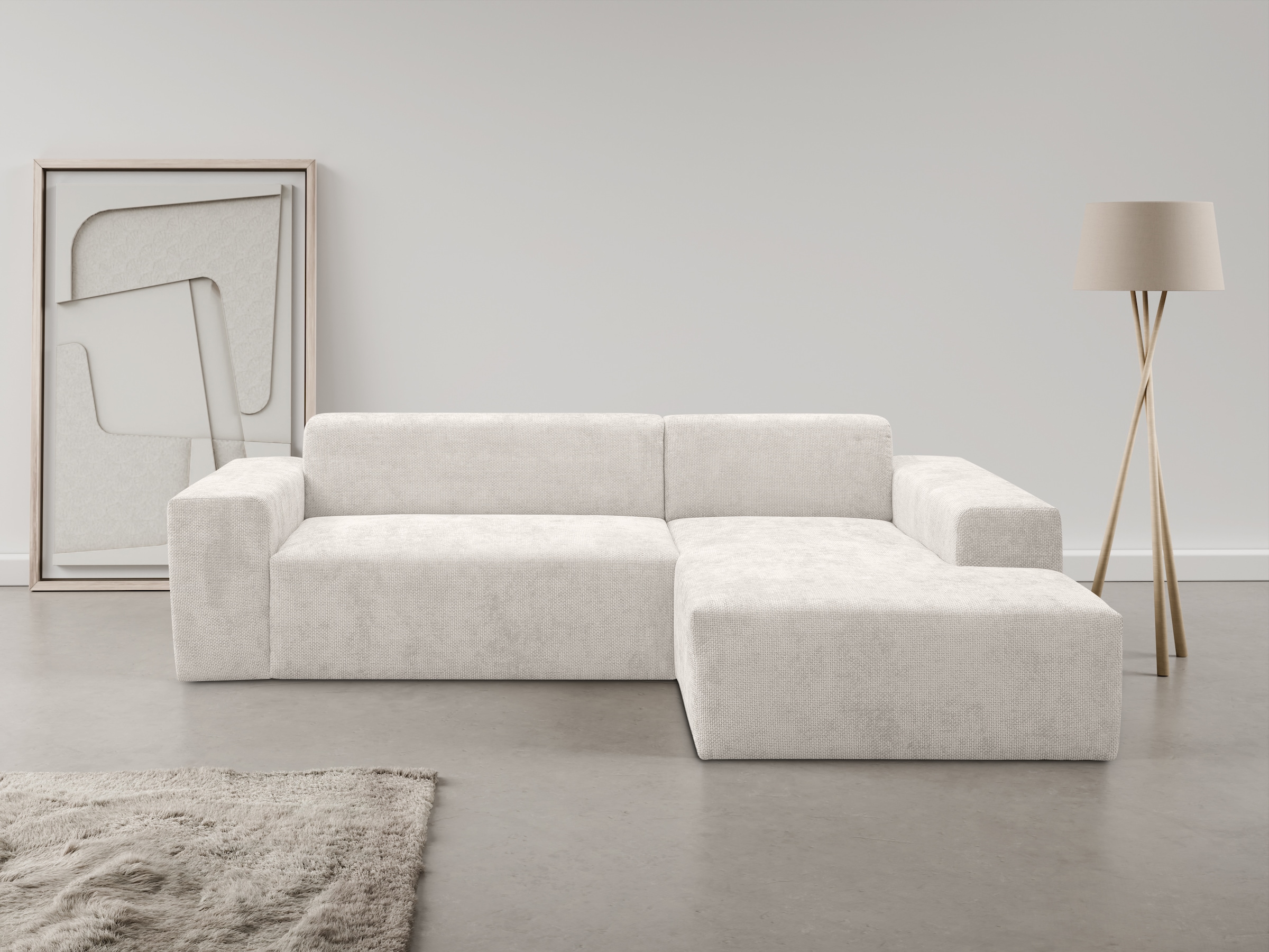 WERK2 Ecksofa "Zeus-L modern & zeitlos, Breite 253 cm, bequemes Sofa" Curvy günstig online kaufen