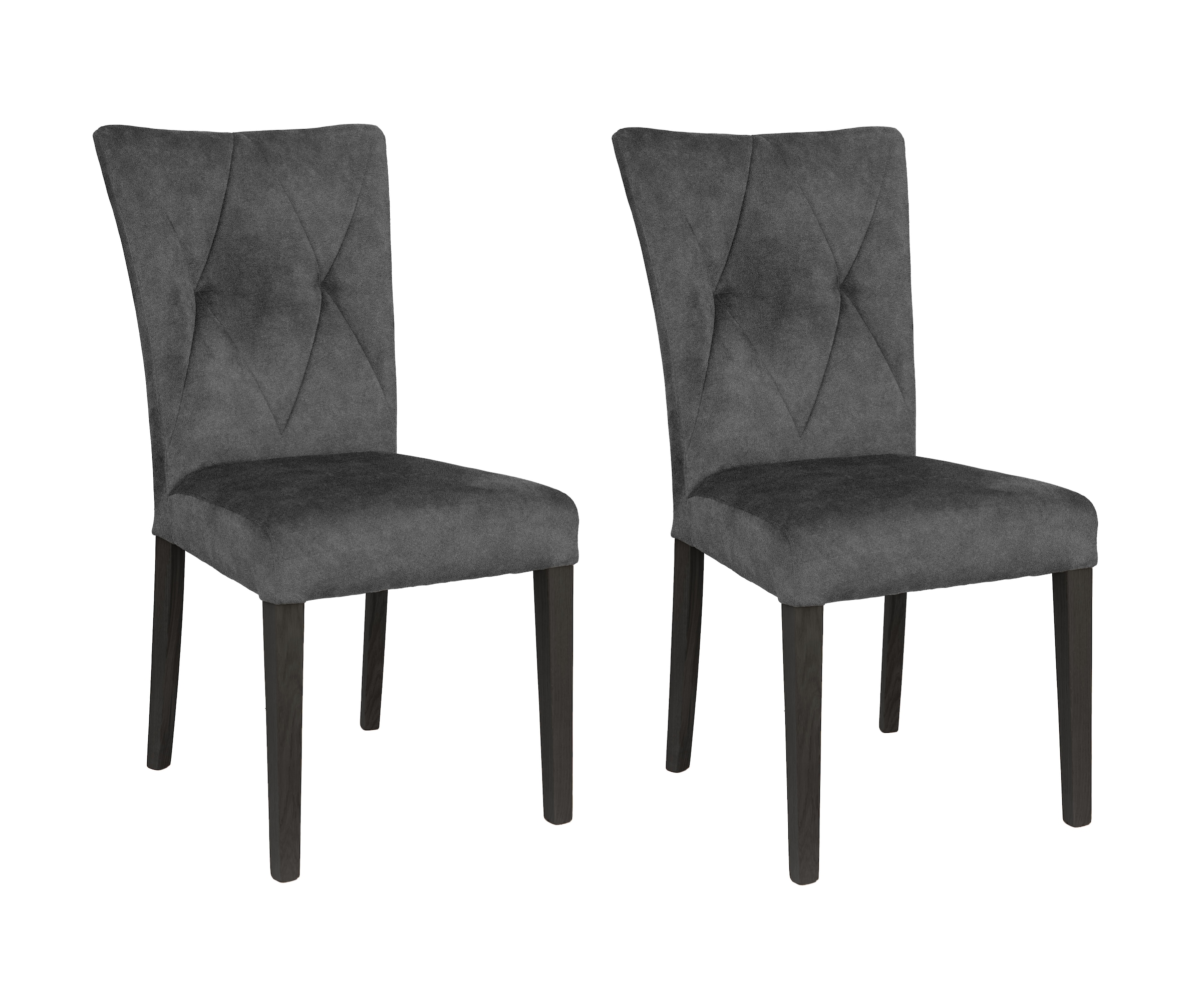Home affaire 4-Fußstuhl "Diamond" (Set) 2 Stk. Samtvelours Sitz und Ruecken günstig online kaufen
