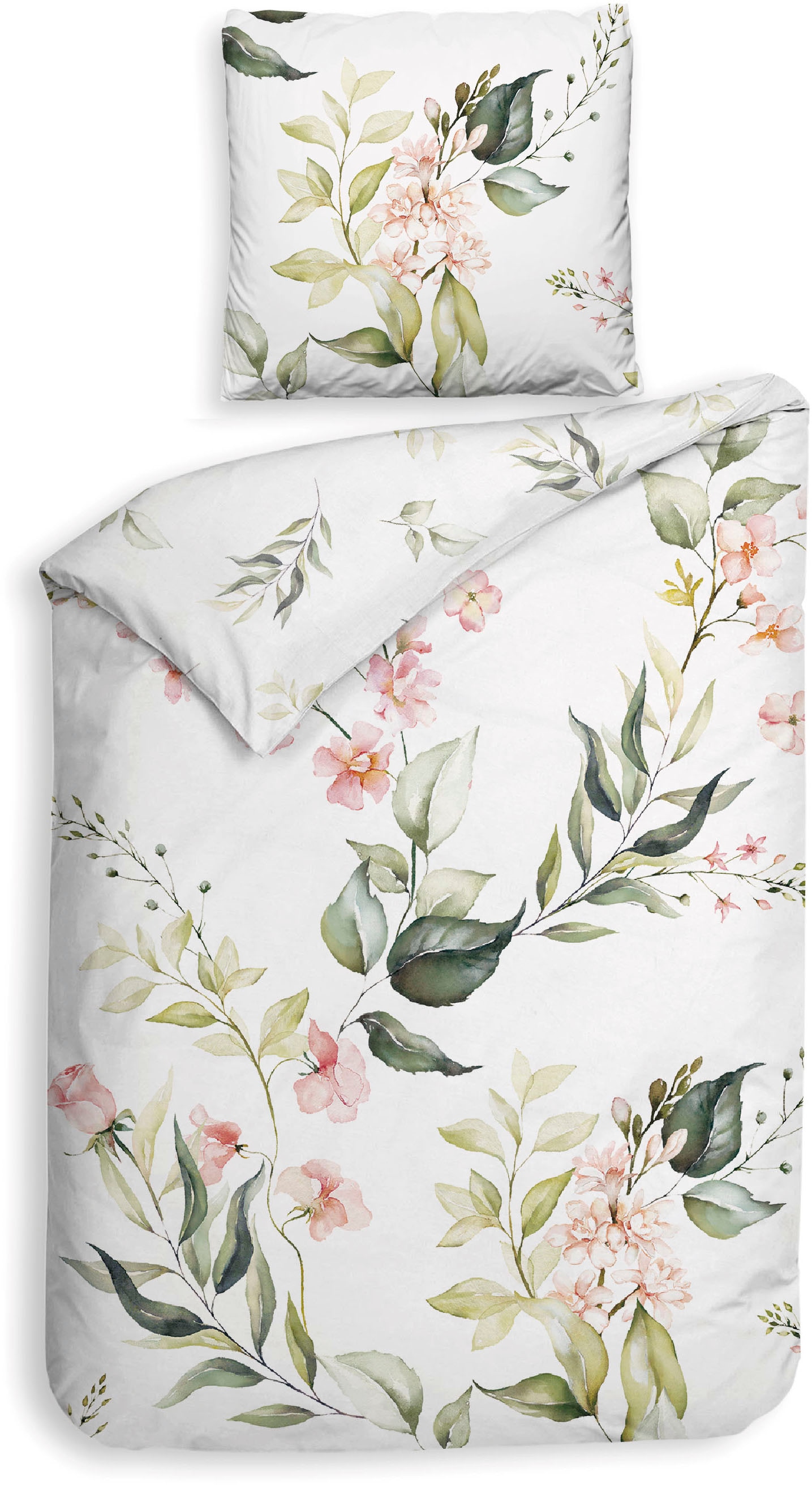 Heckett & Lane Bettwäsche "Alloro" 2 Stk. Blumen Muster, 100% Baumwolle, Be günstig online kaufen