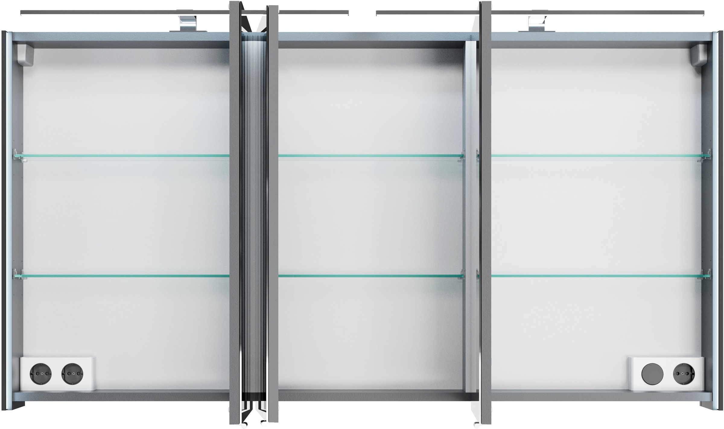 Saphir Spiegelschrank »Serie 7045 Badezimmer-Spiegelschrank inkl. LED-Beleuchtung, 3 Türen«, Badschrank 133,2 cm breit, inkl. LEDplus Schalter und Türdämpfer