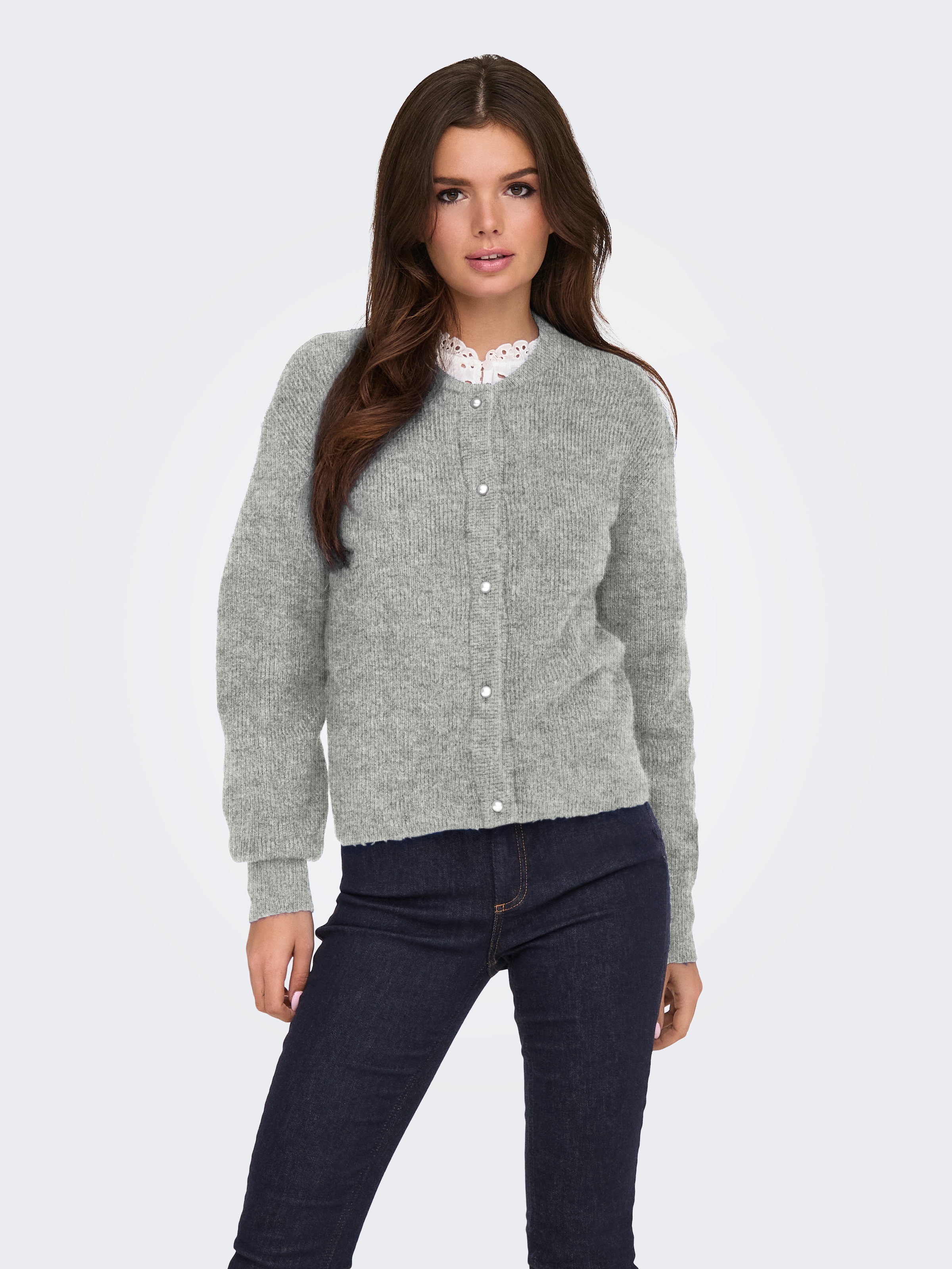 JDY Strickjacke "JDYLUMI LIFE L/S BUTTON CARDIGA KNT NOOS" Materialmix, knit fit