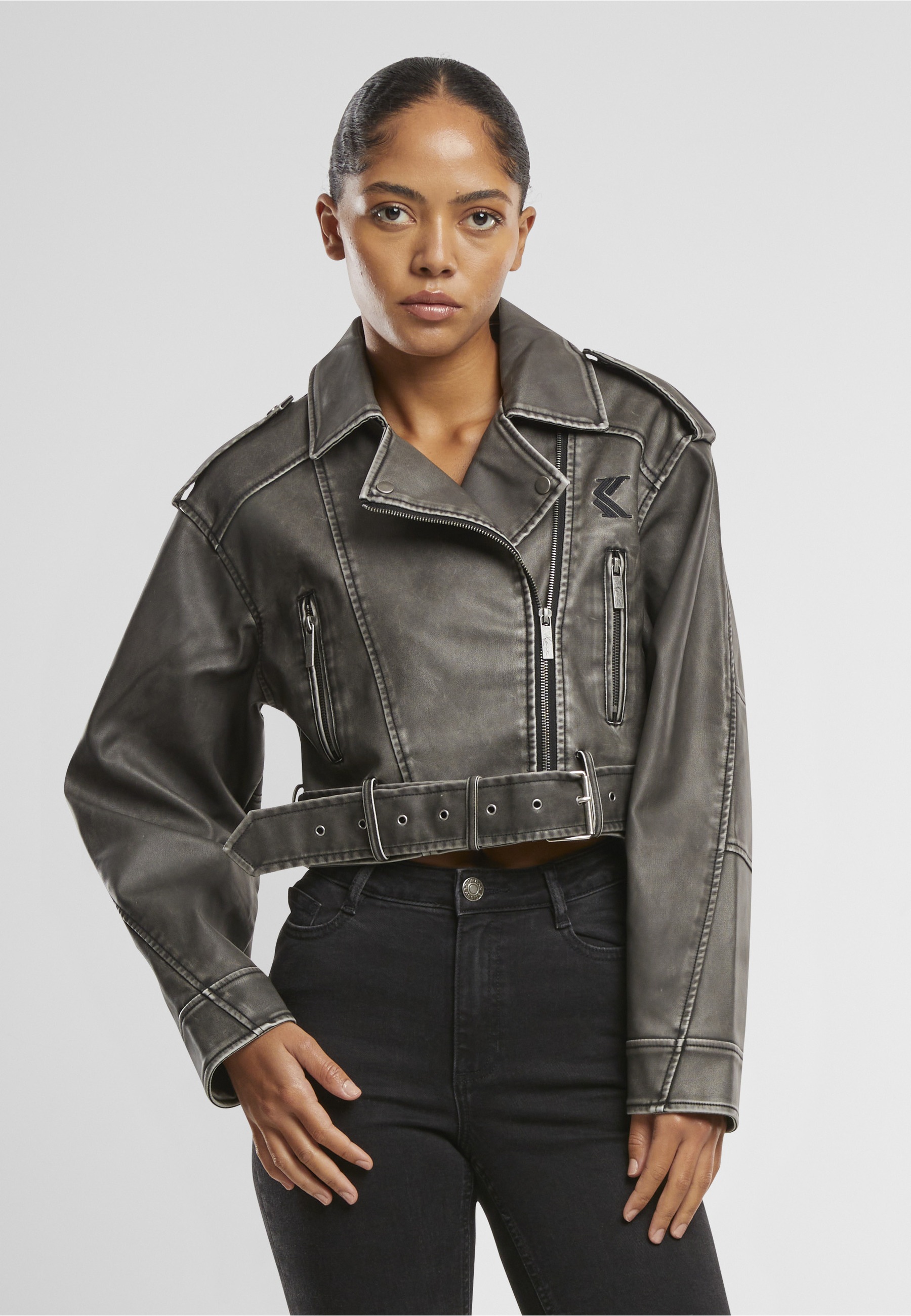 Karl Kani Winterjacke »Karl Kani Karl Kani OG Short OS Pu Biker Jacket« 1 Stk. tlg. ohne Kapuze