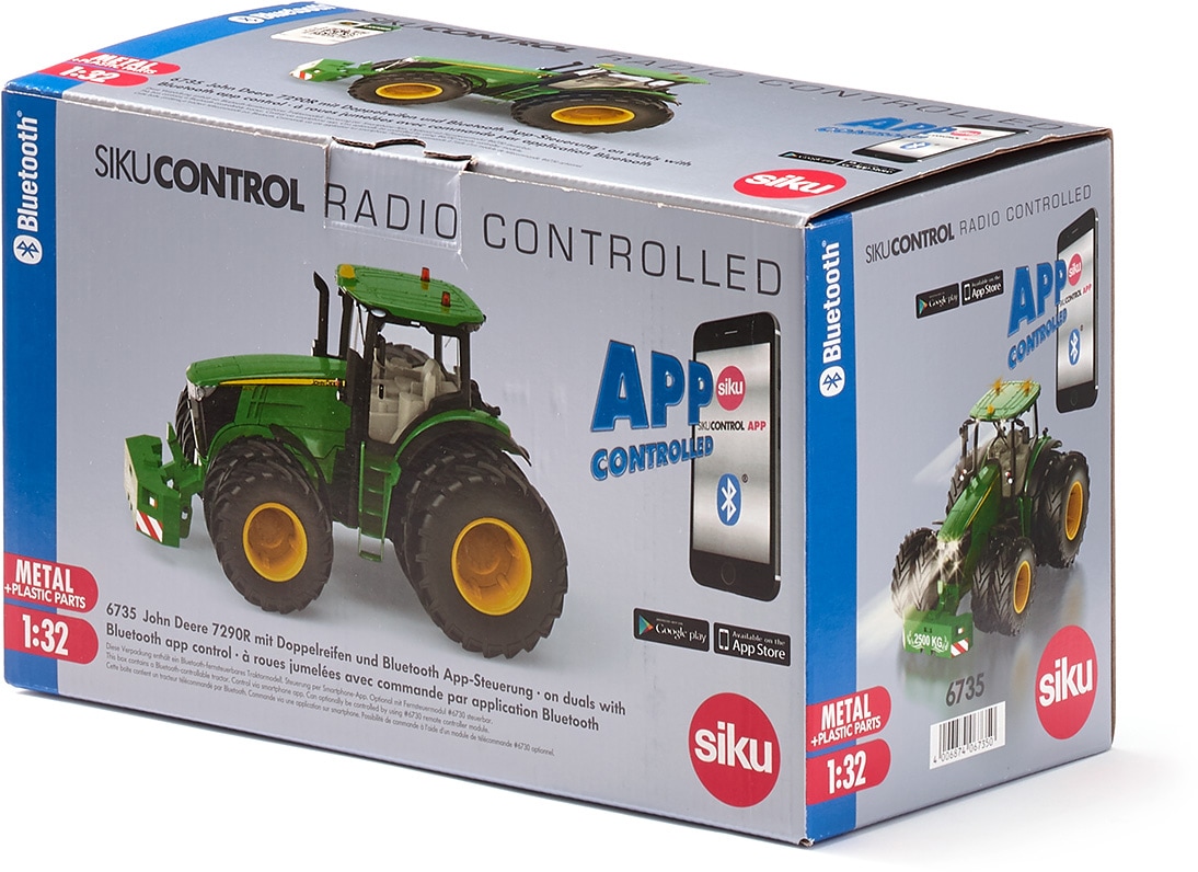 Siku RC-Traktor »SIKU Control, John Deere 7290R mit Doppelreifen (6735)«, inkl. Bluetooth App-Steuerung