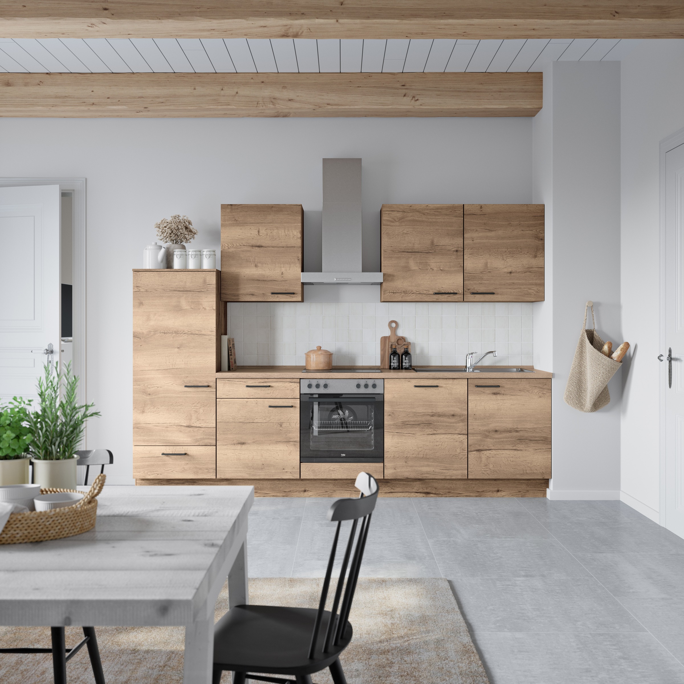 nobilia® Küchenzeile »"Structura I"« vormontiert, Ausrichtung wählbar, Breite 300 cm, wahlw. mit E-Geräten