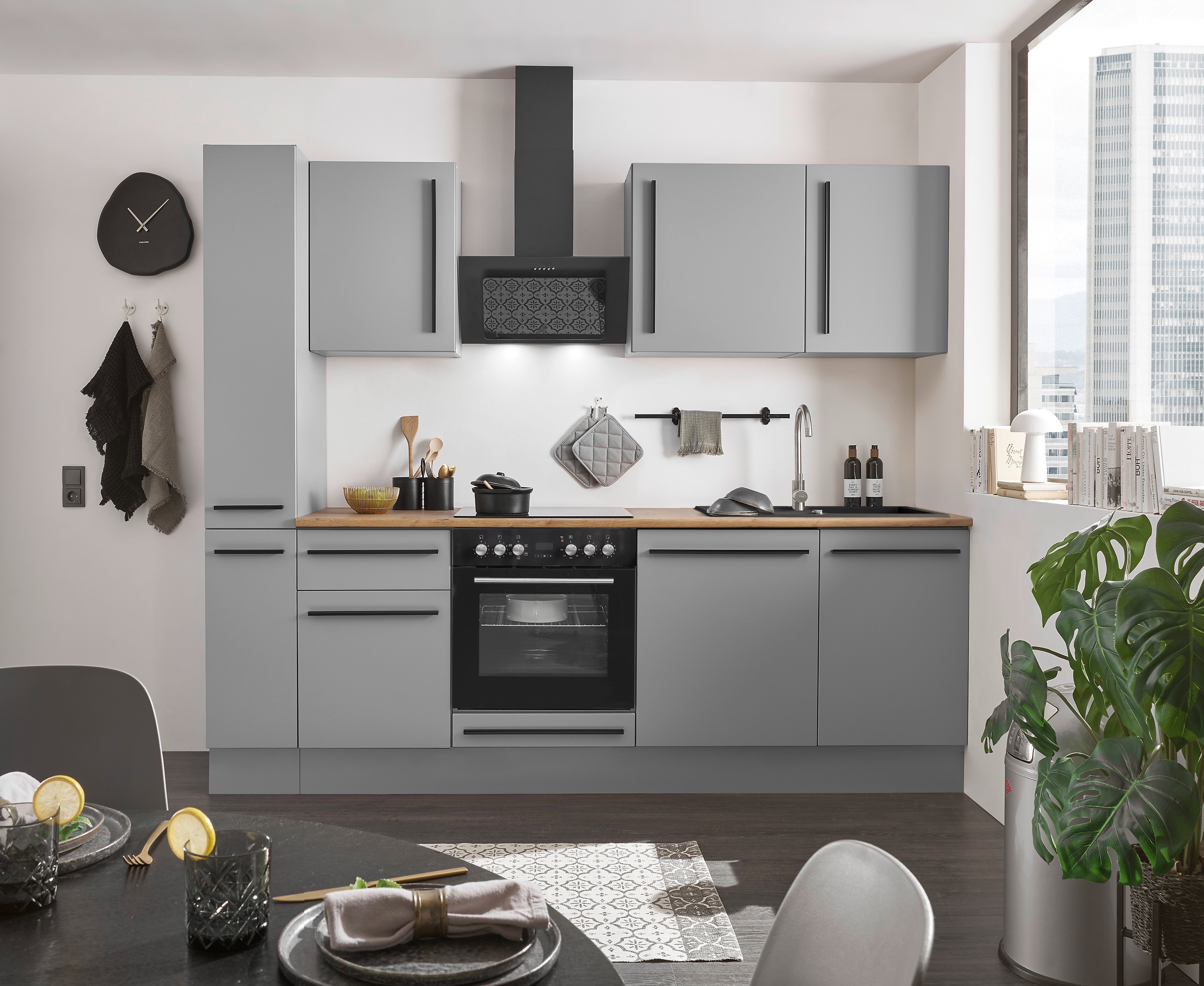 BASIC by Balculina Winkelküche »Denver, Küche BxHxT 250 x 211 x 60«, Breite 250 cm, wahlweise mit E-Geräten und Induktion