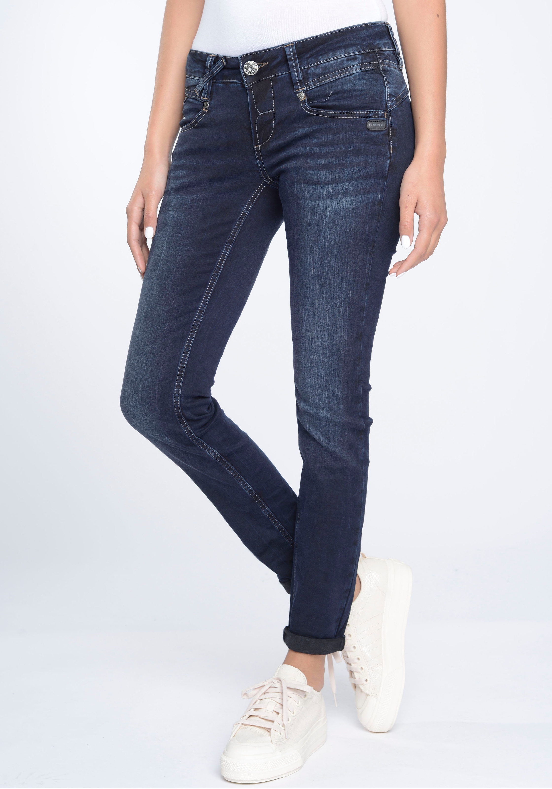 GANG Skinny-fit-Jeans »94NENA«, in authenischer Used-Waschung