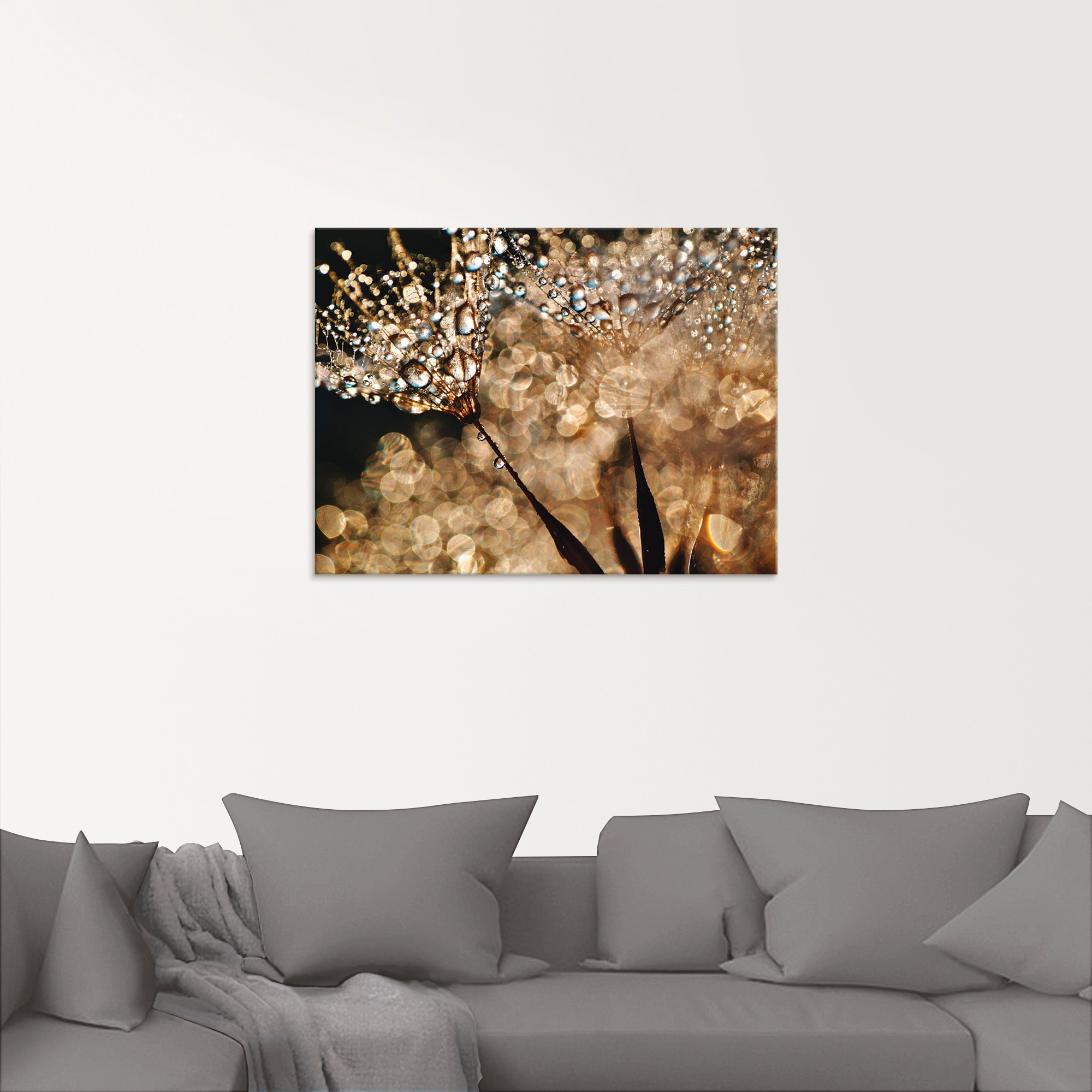 Artland Glasbild »Pusteblume Goldschimmer«, Blumen, (1 St.), in verschiedenen Größen