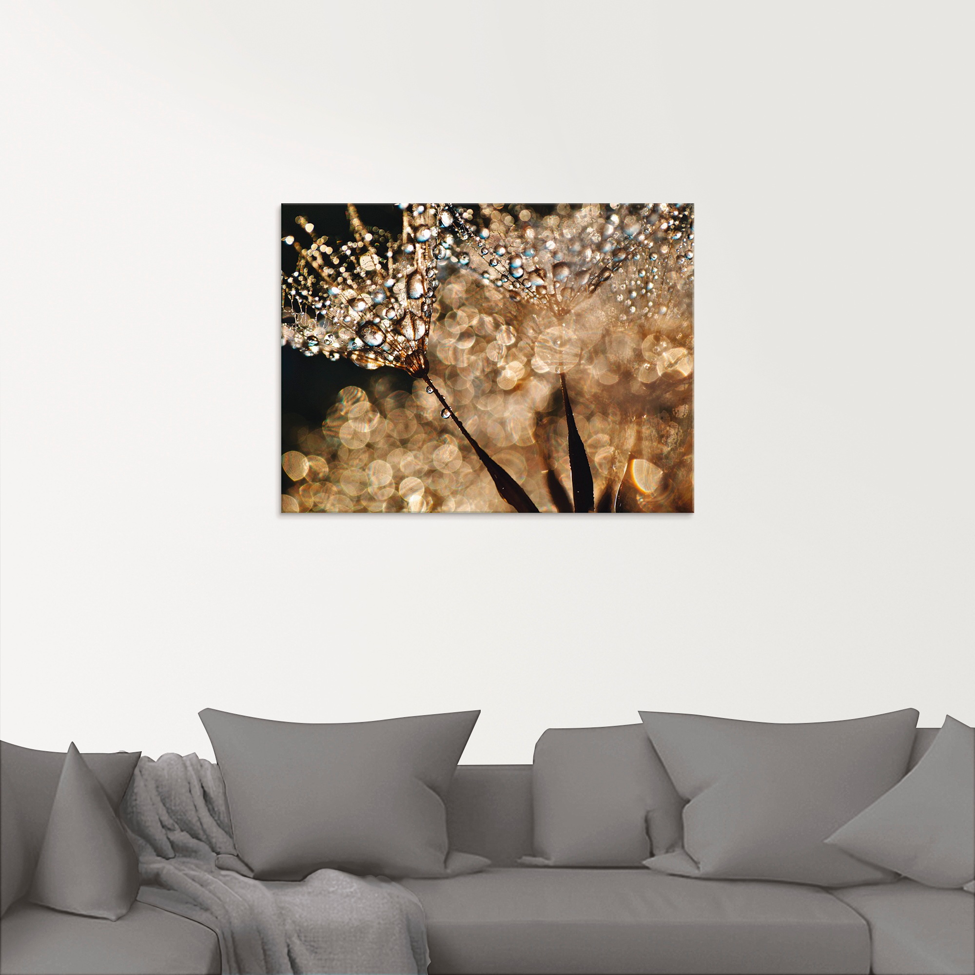 Artland Glasbild "Pusteblume Goldschimmer" 1 Stk. tlg. in verschiedenen Grö günstig online kaufen