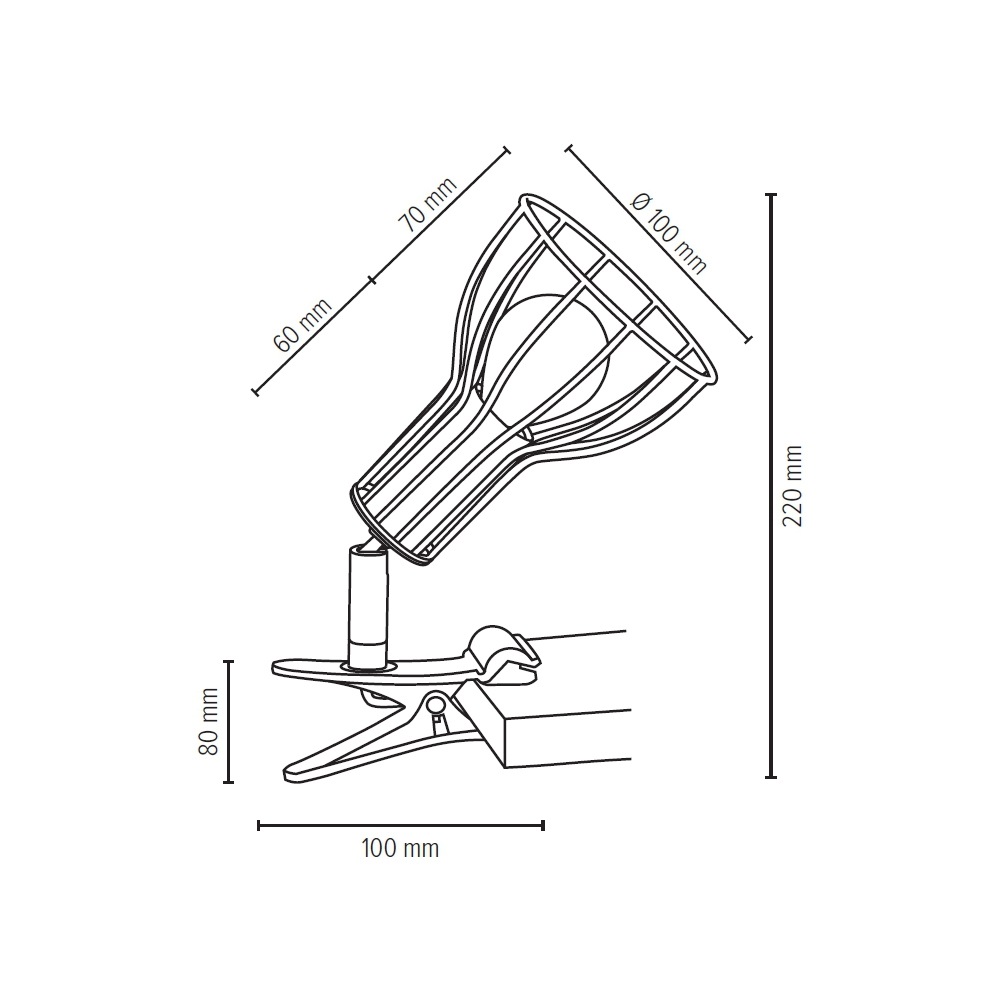 SPOT Light Klemmleuchte »MEGAN«, 1 flammig-flammig, Moderne Klemmleuchte, Dekorativer Schirm aus Metall, passendes LM E14