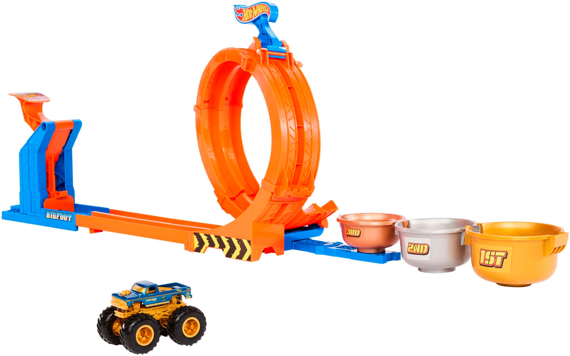 Hot Wheels Autorennbahn »Hot Wheels Monster Trucks 2-in-1 Loop & Flip Challenge«