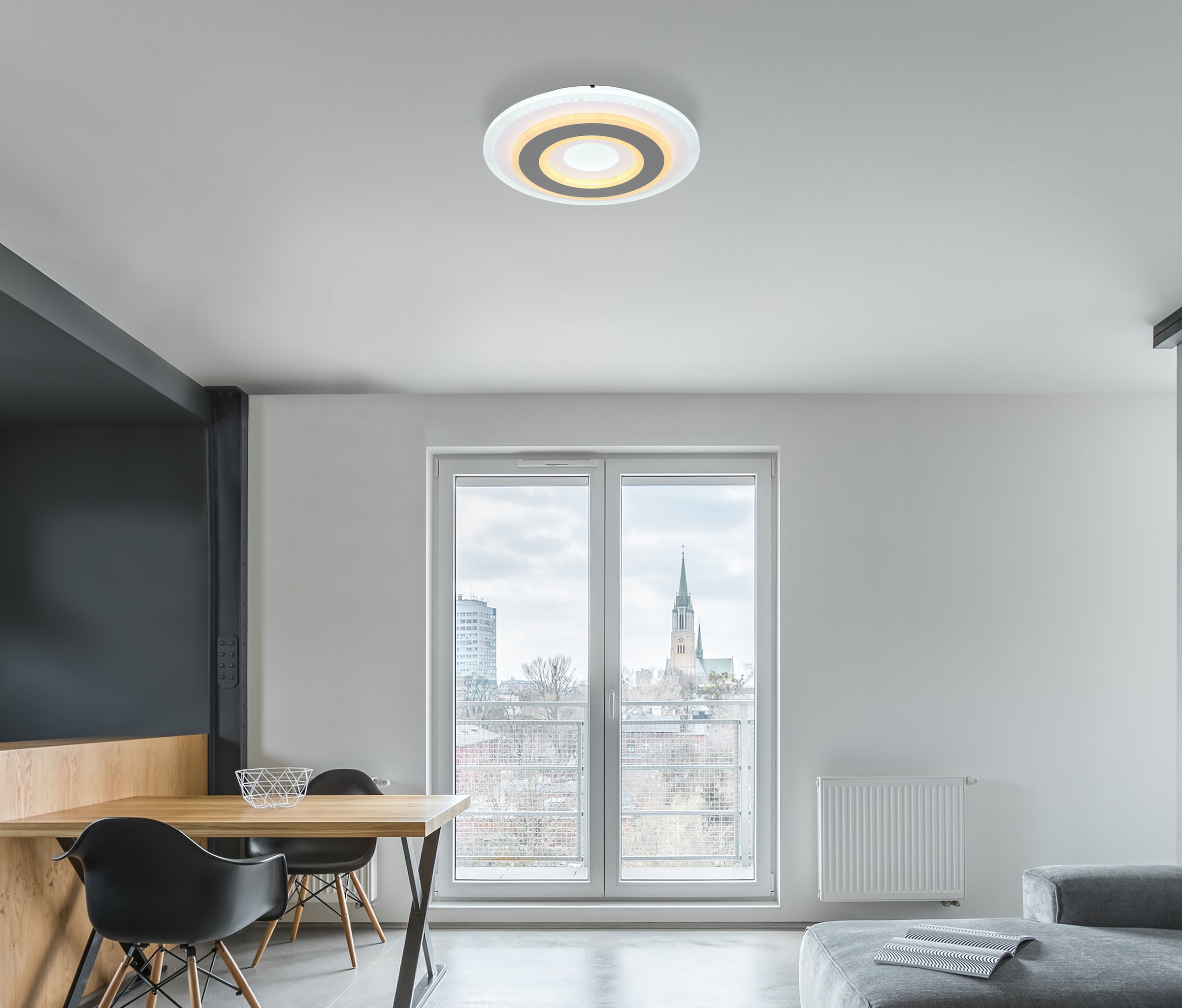 GLOBO LIGHTING LED Deckenleuchte »SABATINO«, Leuchtmittel LED-Modul | LED fest integriert, Deckenlampe/ CCT 3000-6000K/rund/Wohnzimmer/Schlafzimmer