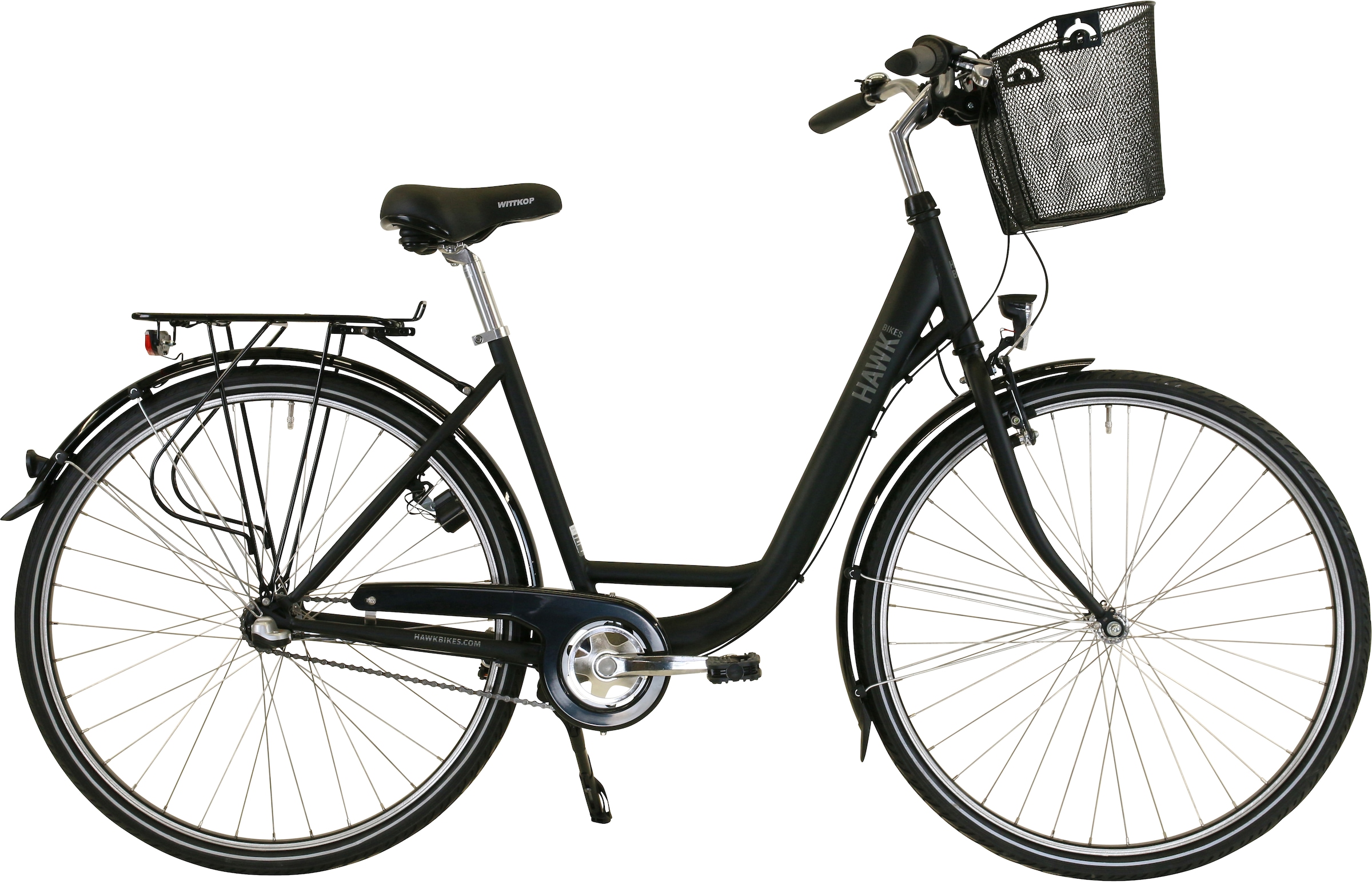 HAWK Bikes Cityrad »HAWK City Wave Premium Plus Black«, 3 Gang, Shimano, Nexus Schaltwerk, für Damen und Herren