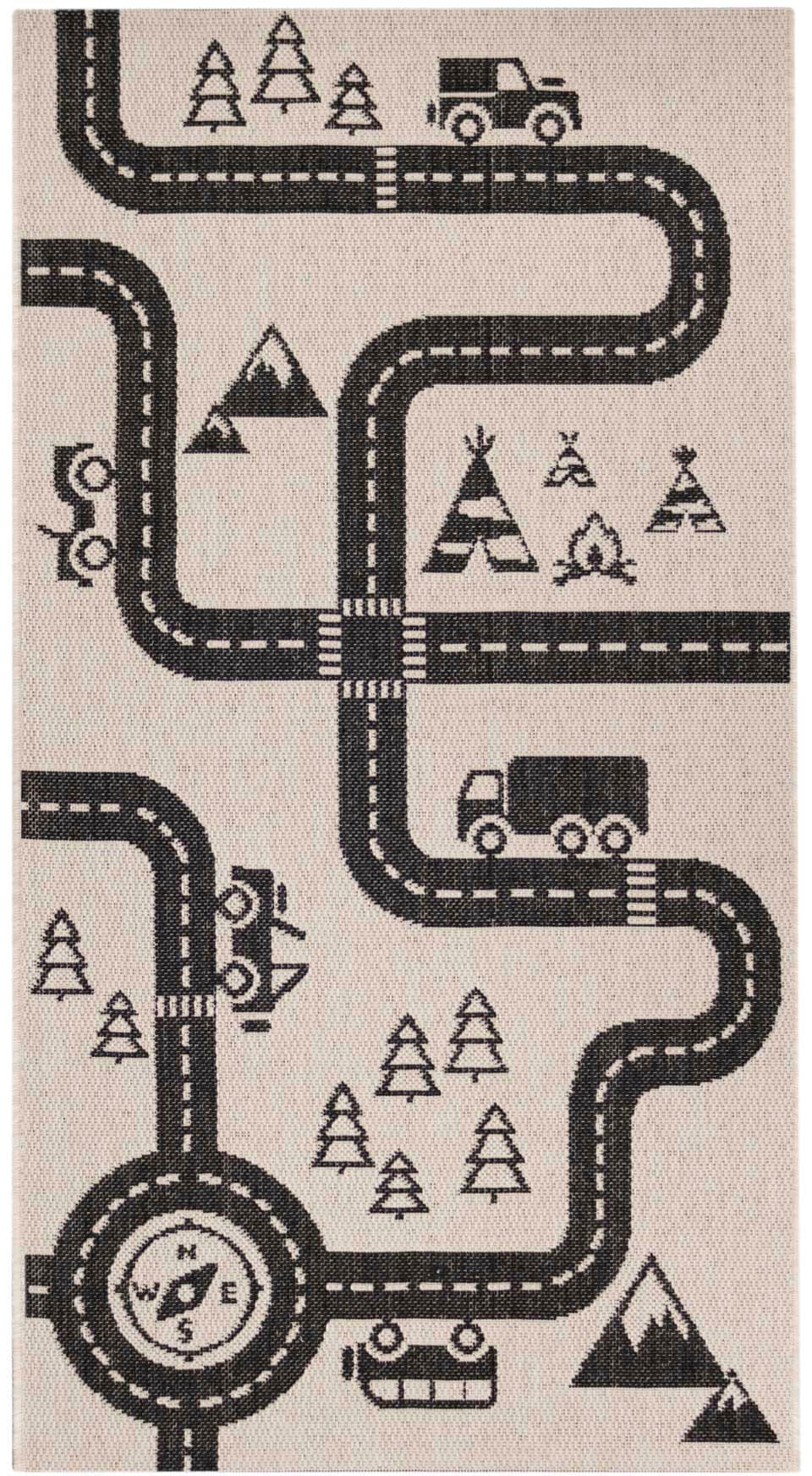 Primaflor-Ideen in Textil Kinderteppich »LINIA - Streets«, rechteckig, Flachgewebe, Straßen-Spiel-Teppich, In- und Outdoor geeignet