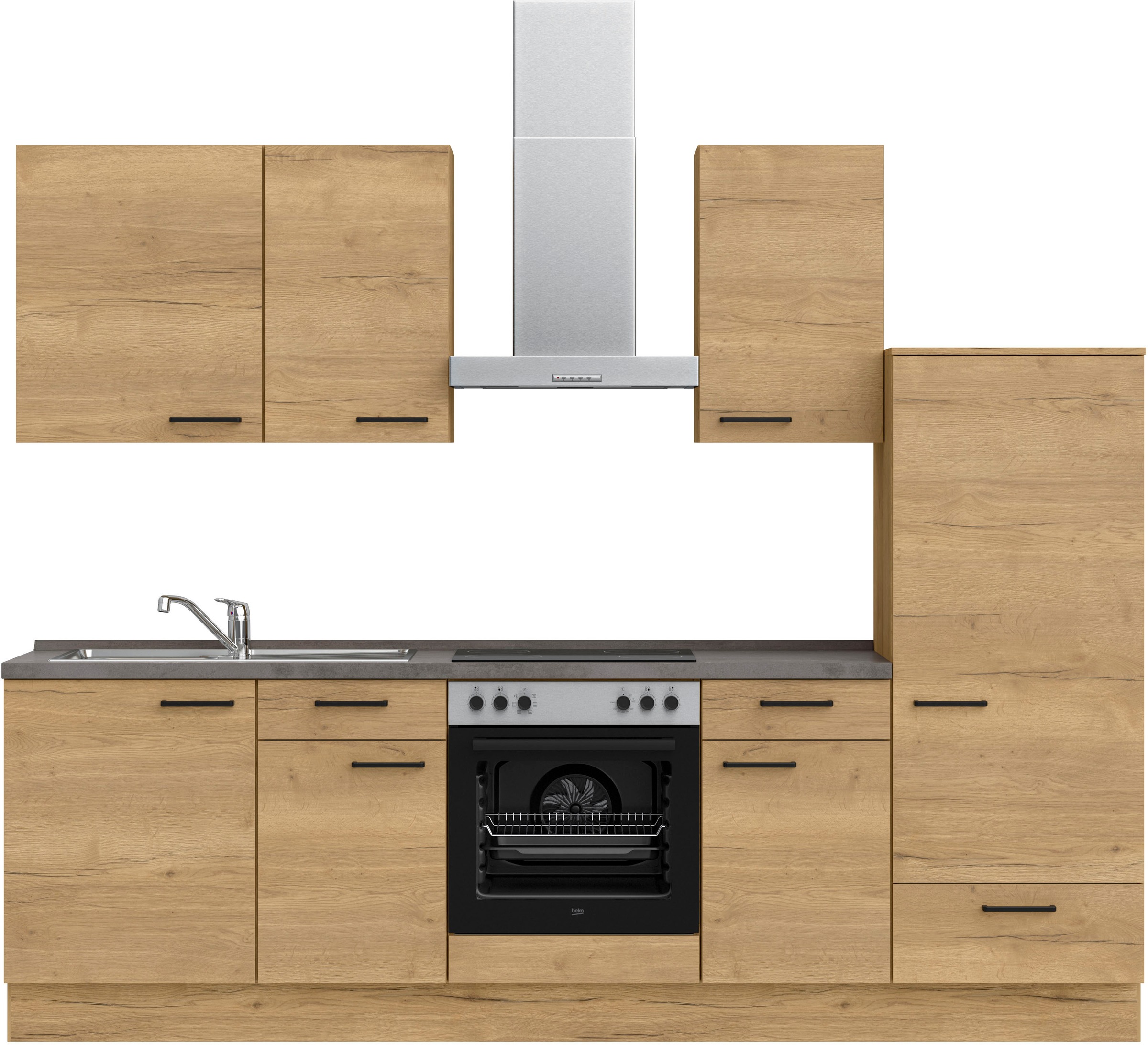 nobilia ""Structura I", NEU: individuell anpassbar mit gratis Profi-Beratung" vormontiert, Breite 270 cm, Ausrichtung wählbar, wahlw. mit E-Geräten