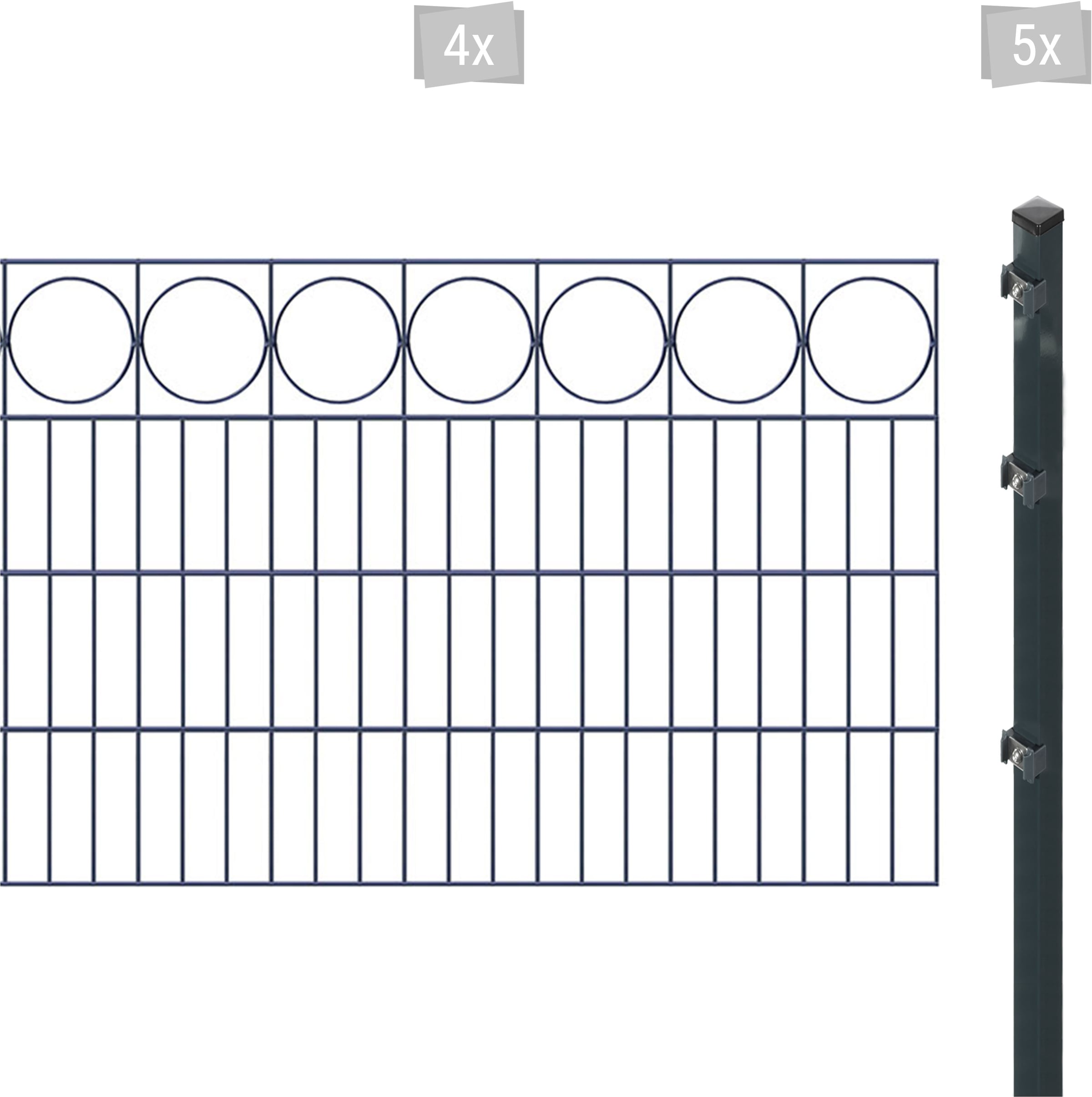 Arvotec Doppelstabmattenzaun "ESSENTIAL 80 zum Einbetonieren "Ring" mit Zierleiste", Zaunhöhe 80 cm, Zaunlänge 2 - 60 m