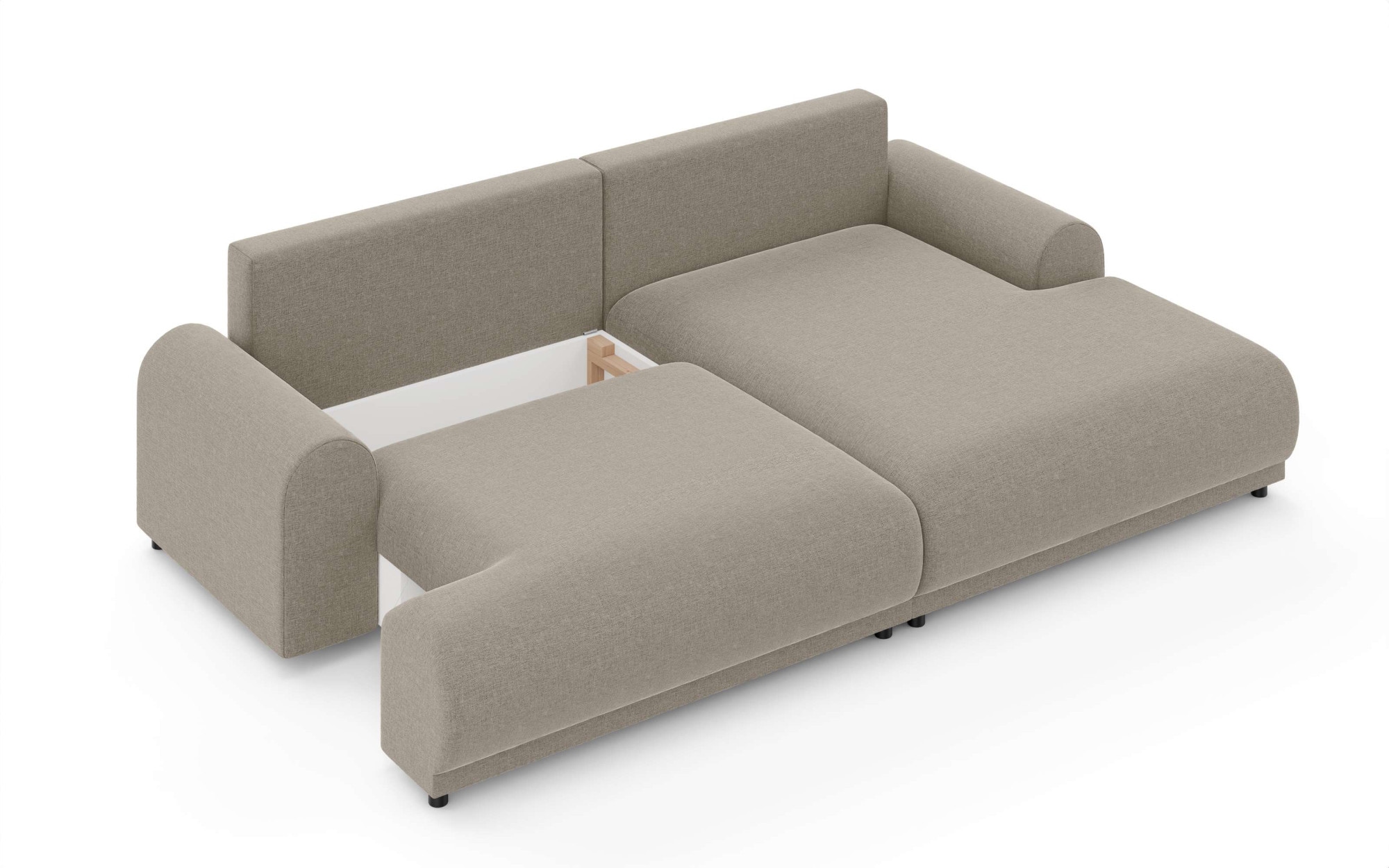 INOSIGN Ecksofa »Marsby, mit Bettfunktion und Bettkasten, Maße: B/H/T 242/65/145 cm«, L-Form mit Wellenunterfederung, Recamiere links oder rechts bestellbar