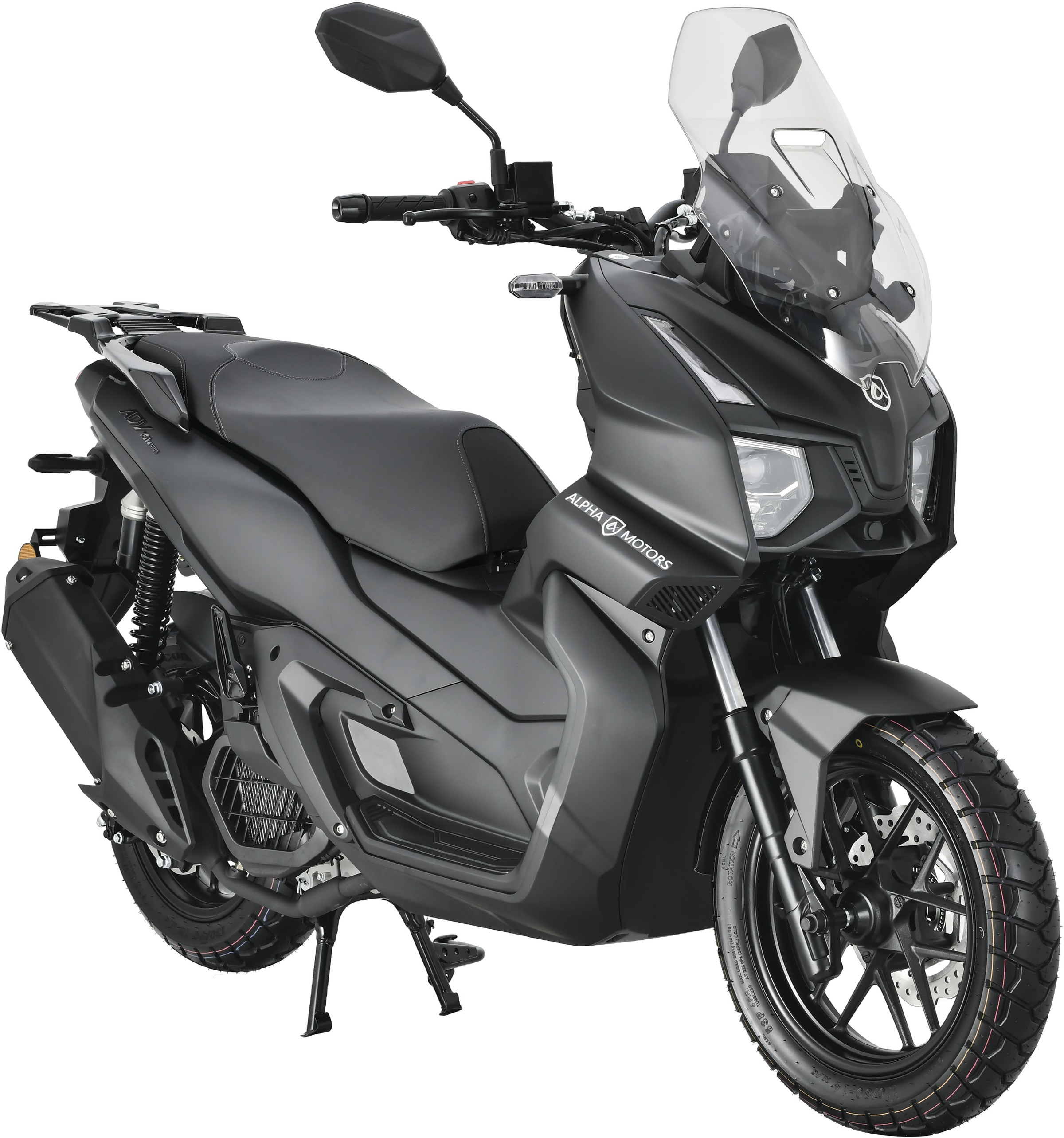 ALPHA MOTORS Motorroller "ADV X-treme 125 ccm EURO 5+ (mit/ohne Topcase)", ohne Topcase, 85 km/h, schwarz, Motorroller