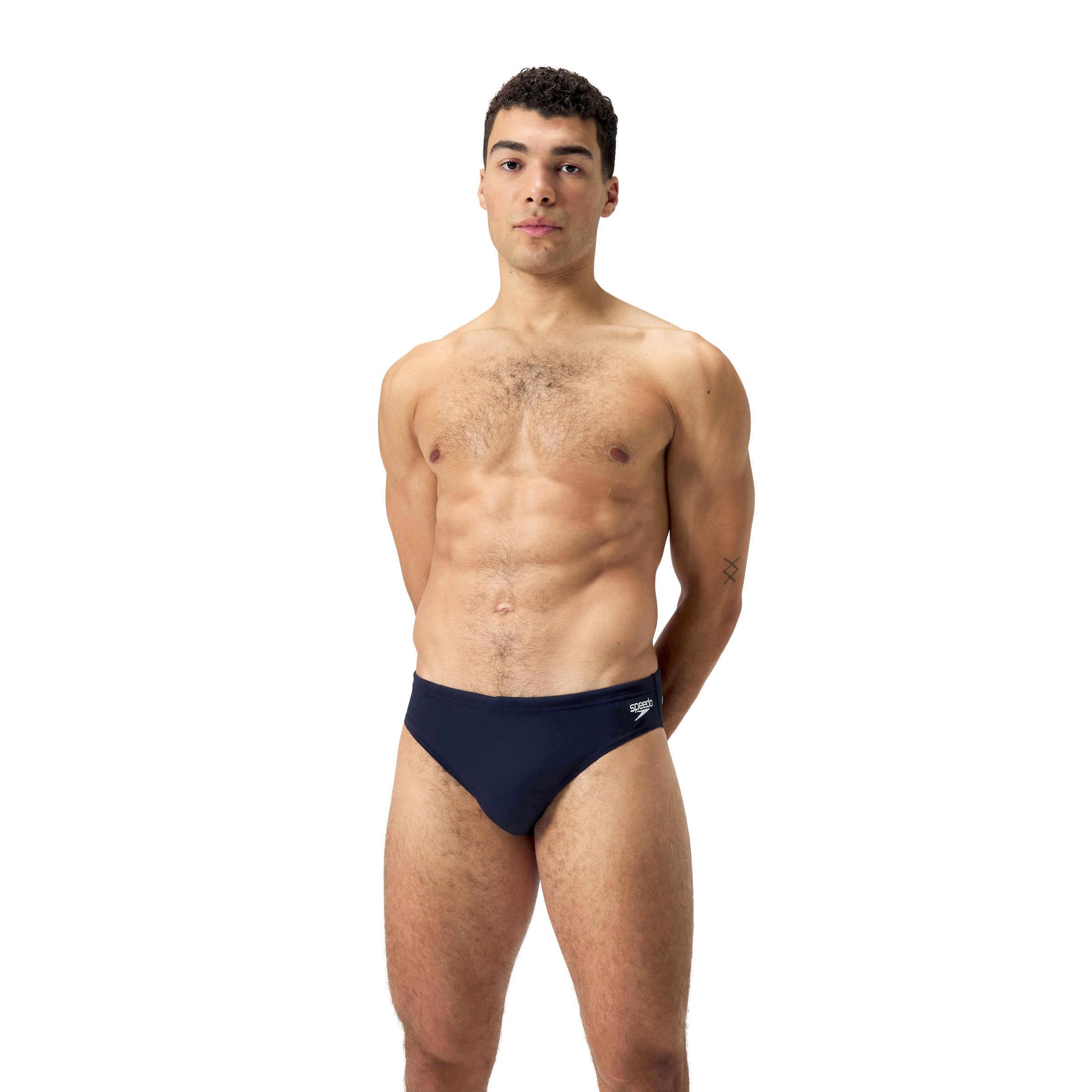 SPEEDO Herren Badehose "Badehose Brick", blau, Gr. 4, unifarben, Microfaser, Polyester, Badehosen, mit Tunnelzugbund, schnelltrocknend, aus Polyester