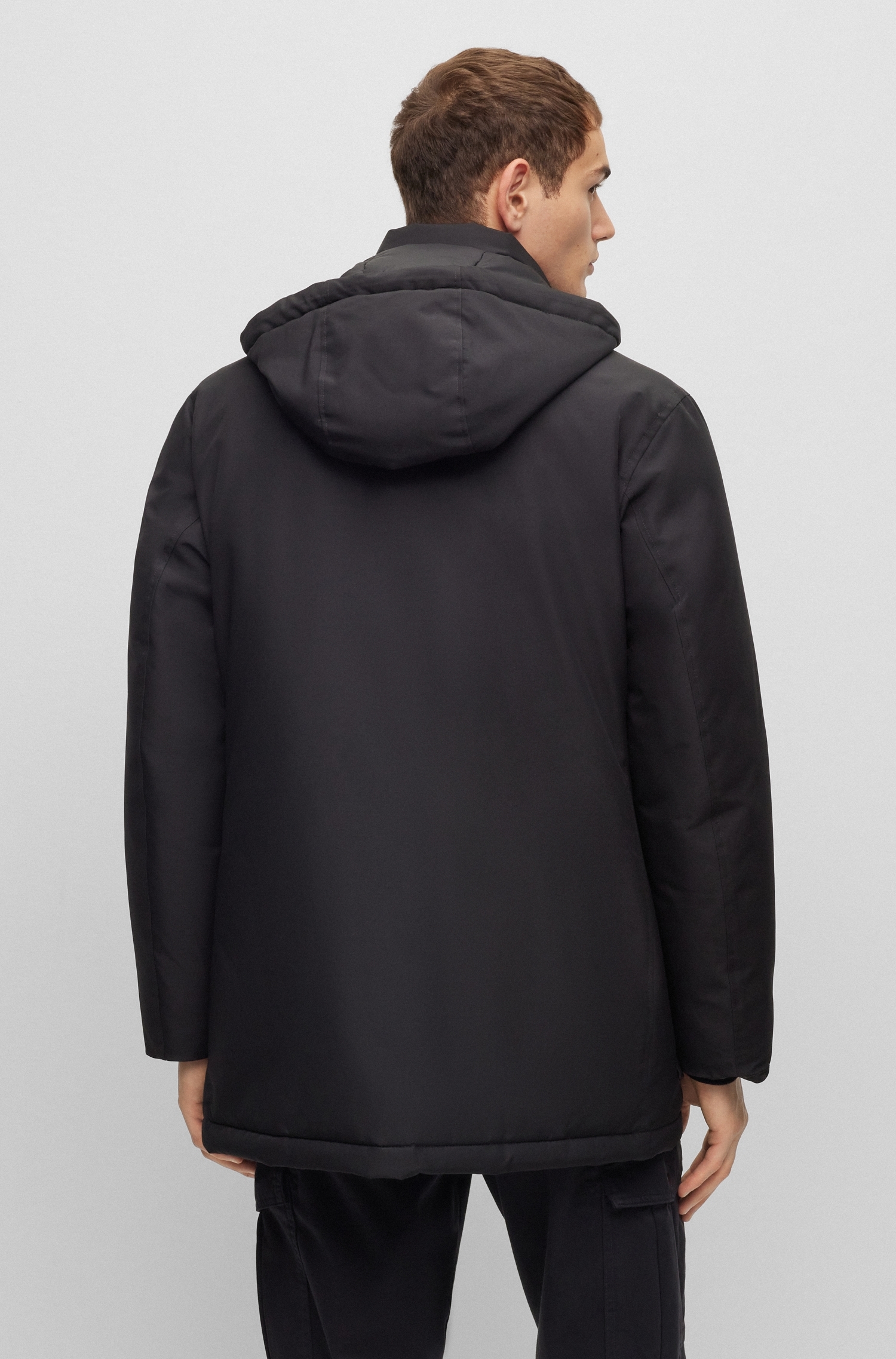 BOSS ORANGE Outdoorjacke »Osiass«, mit Kapuze, mit Knopfverschluss