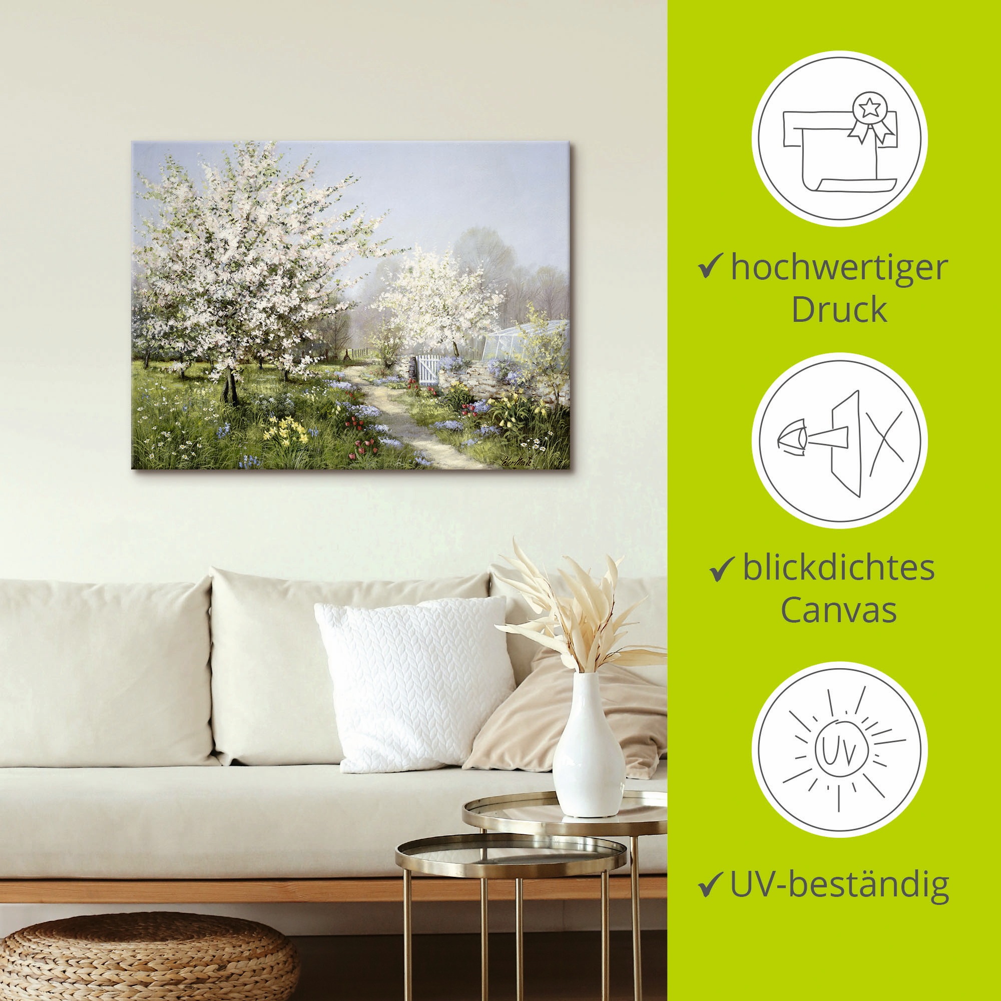 Artland Wandbild »Frühlingsblüten«, Wiesen & Bäume, (1 St.), als Leinwandbild, Poster, Wandaufkleber in verschied. Größen