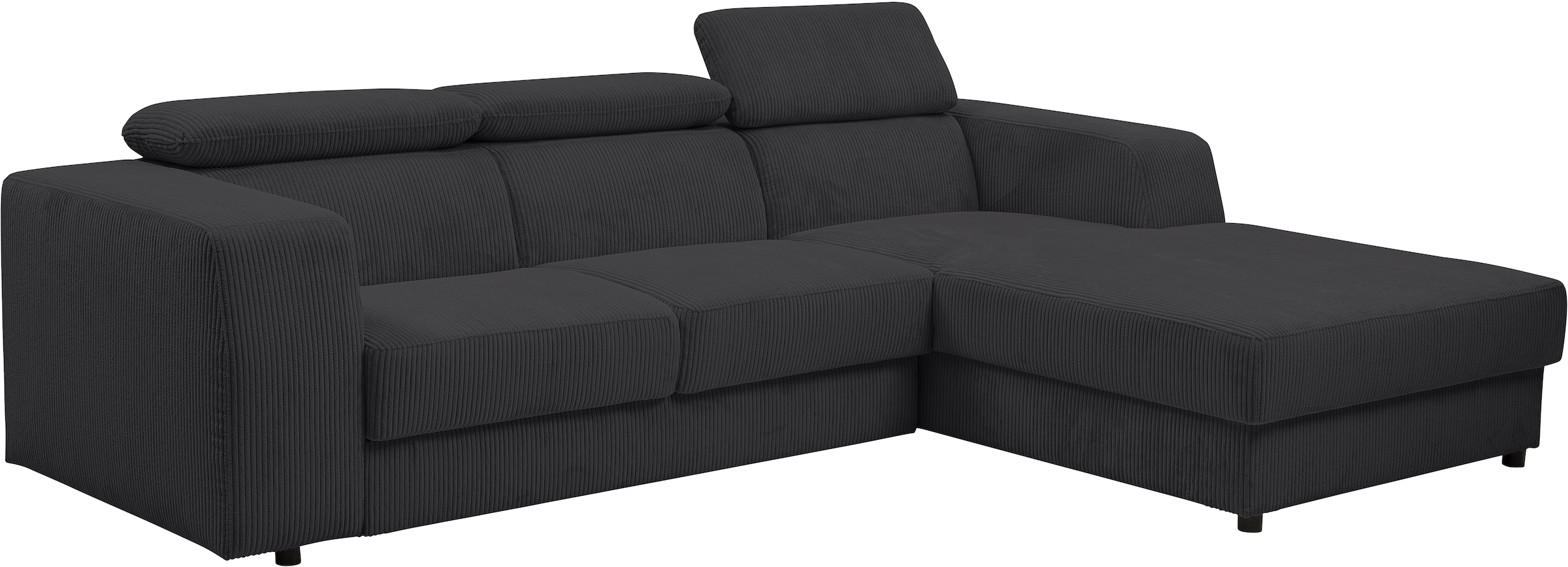 WERK2 Ecksofa »Cherry, modernes Sofa mit Komfortfunktionen, Breite 270cm, L-Form,«, bequem, mit verstellbaren Kopfteilen, Schlaffunktion und Bettkasten