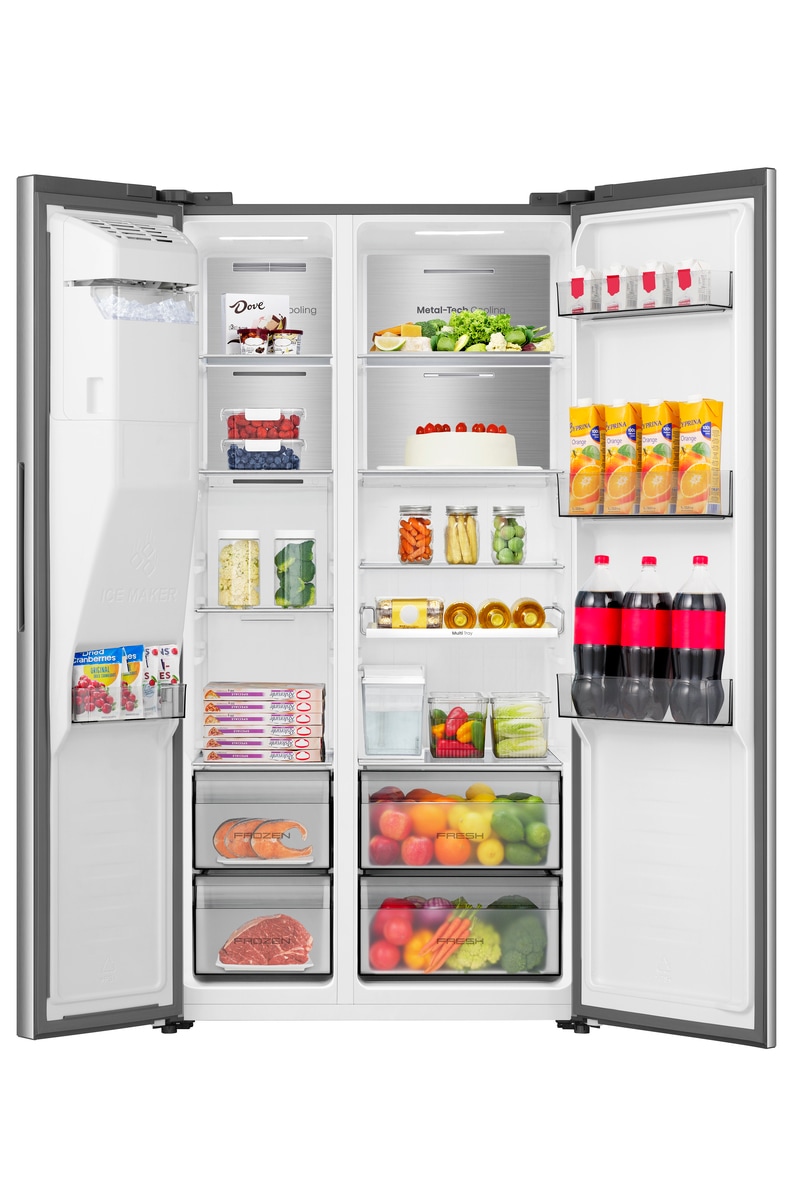 Hisense Side-by-Side »MS91528IC« 178,6 cm hoch 91,1 cm breit mit Wasser-/Eisspender, kein Festwasseranschluss dank Tank