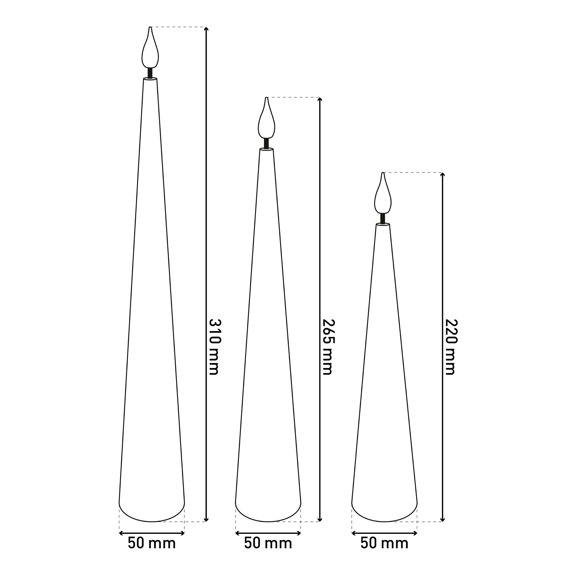 näve LED Dekolicht »Nani« LED-Modul 3 Stk. Warmweiß 3er-Set LED Kerzen warmweiß, Echtwachs, Timer, Flammeneffekt