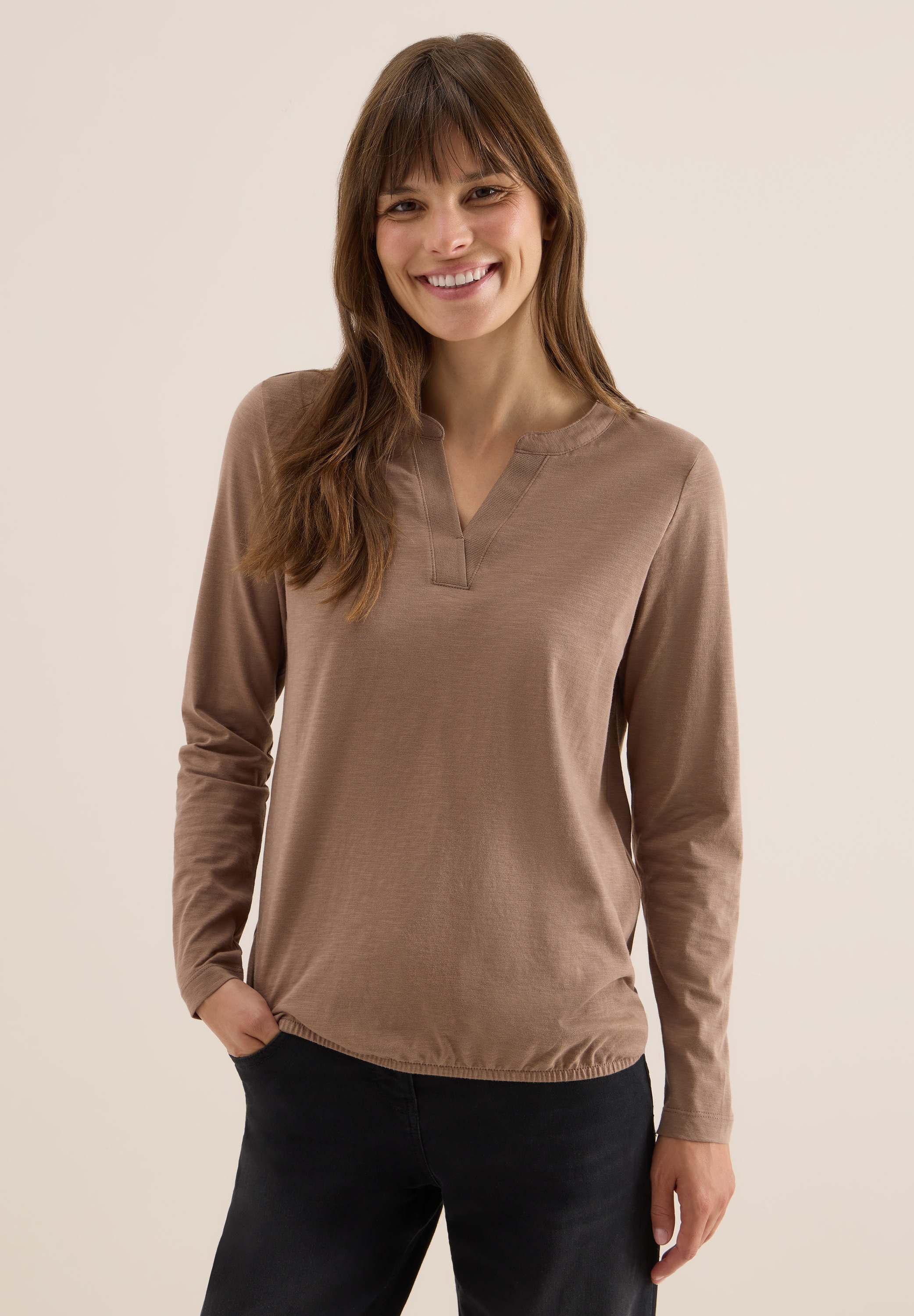 Cecil Langarmshirt aus reiner Baumwolle günstig online kaufen