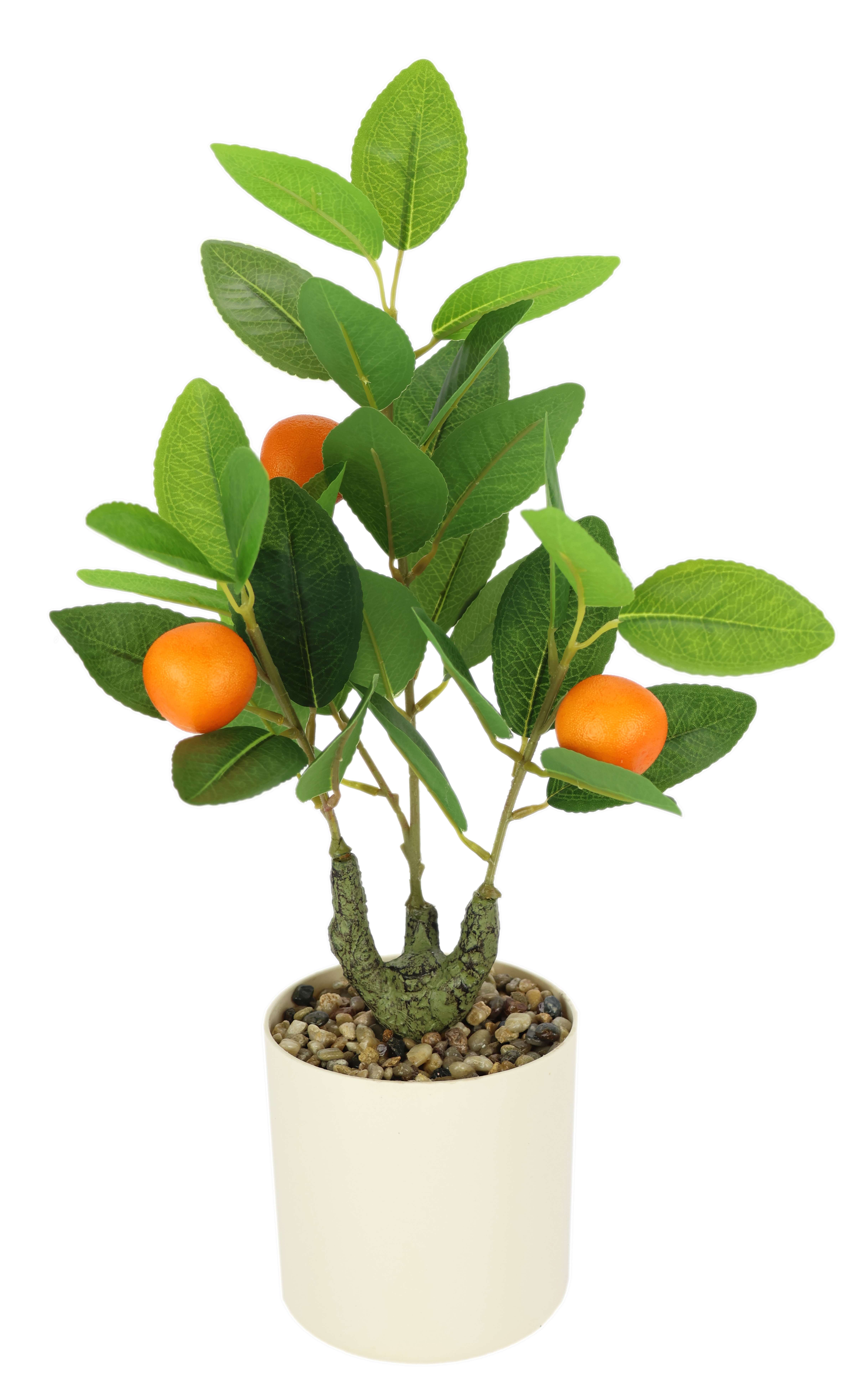 I.GE.A. Kunstpflanze "Künstlicher Orangenbaum mit Früchten im Topf" 40cm Kunstpflanze Zitrusbaum Deko Dekobaum Kunstpflanze Zierbaum