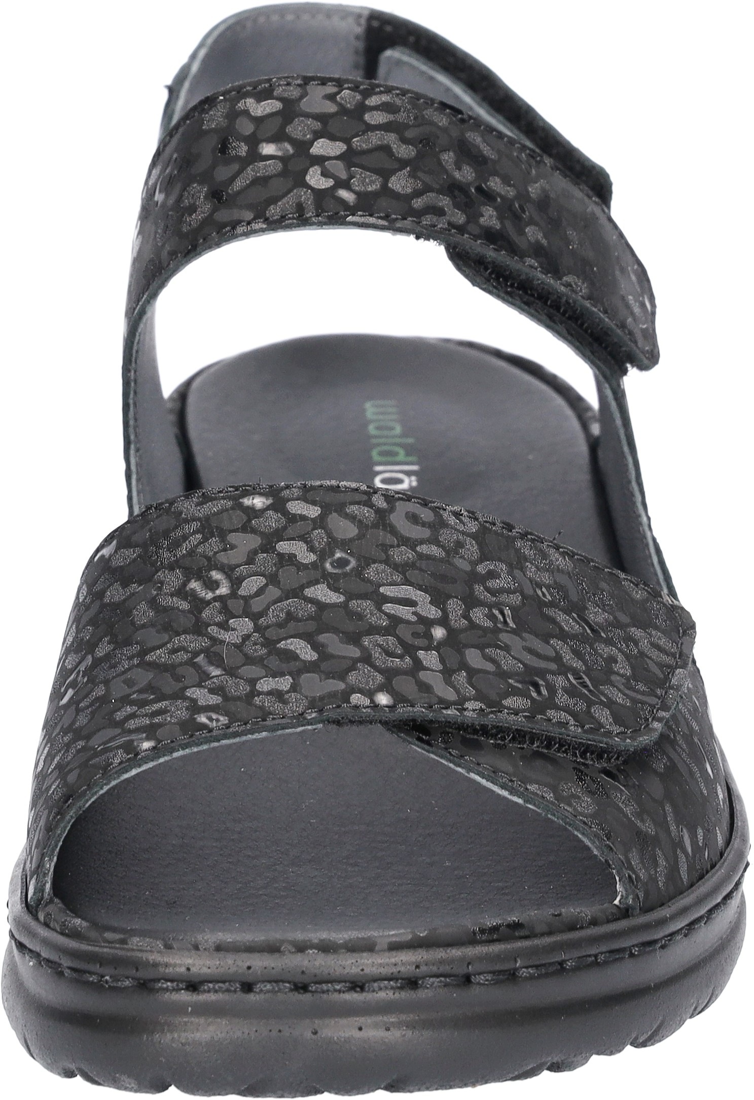 Sandale WALDLÄUFER "H-JOLINE", Damen, Gr. 3,5 (36), schwarz, Nubukleder, gemustert, Schuhe Sandale, Sommerschuh, Klettschuh, Bequemschuh in Komfortweite H (= sehr weit) 3