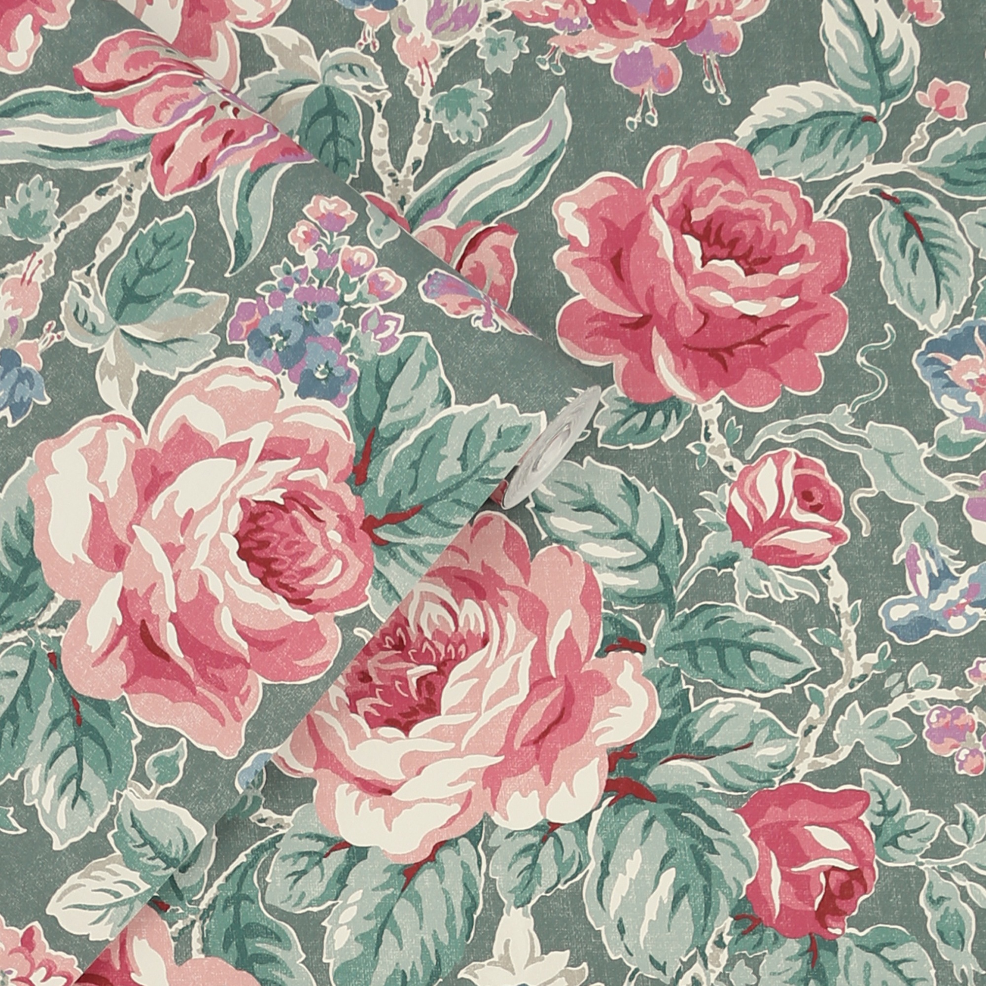 Thumbnail - LAURA ASHLEY Vliestapete "Wild Roses" geblümt glatt 10mx52cm (ca. 5m2)