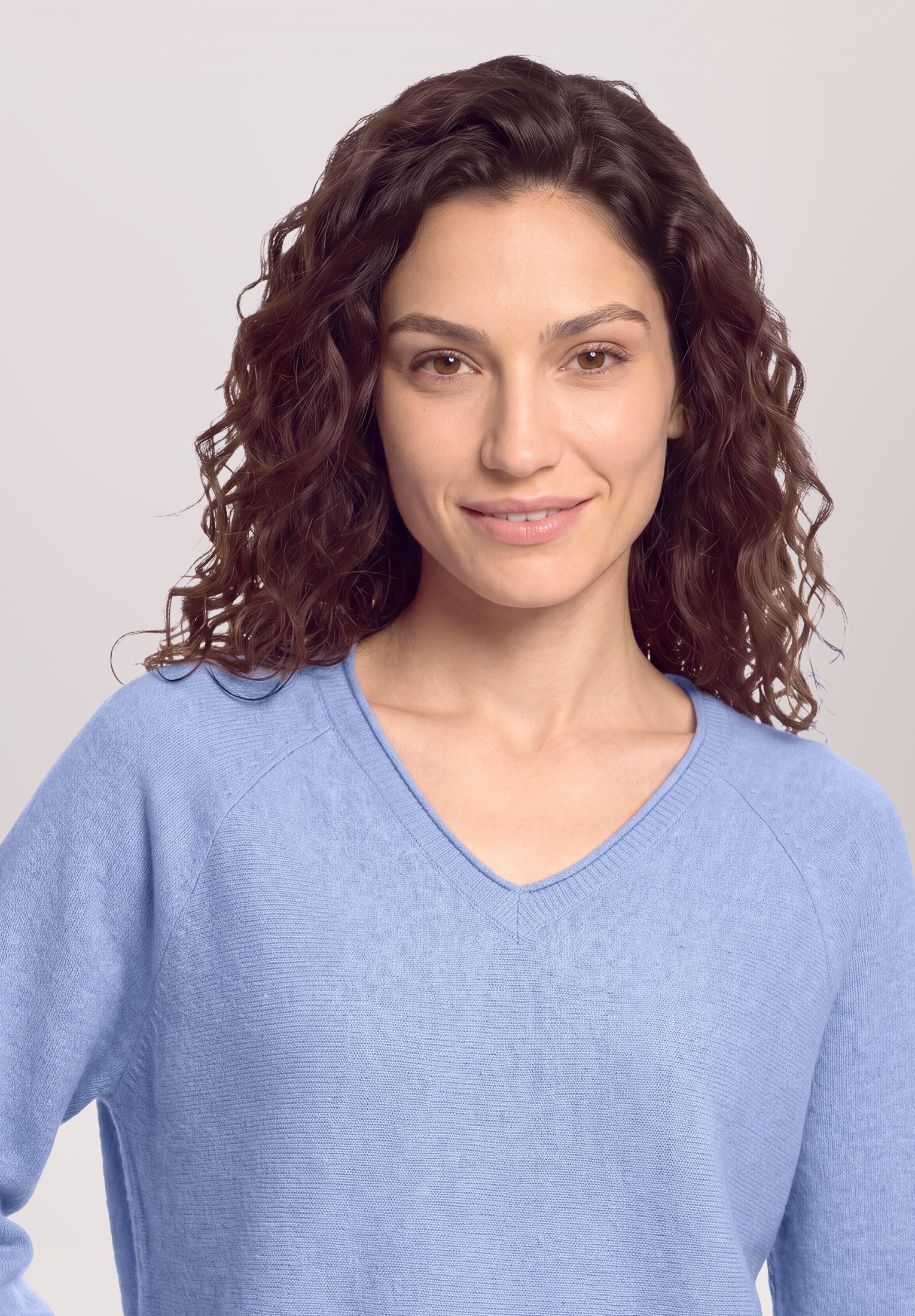 Cartoon Strickpullover »Damen mit V-Ausschnitt« 1