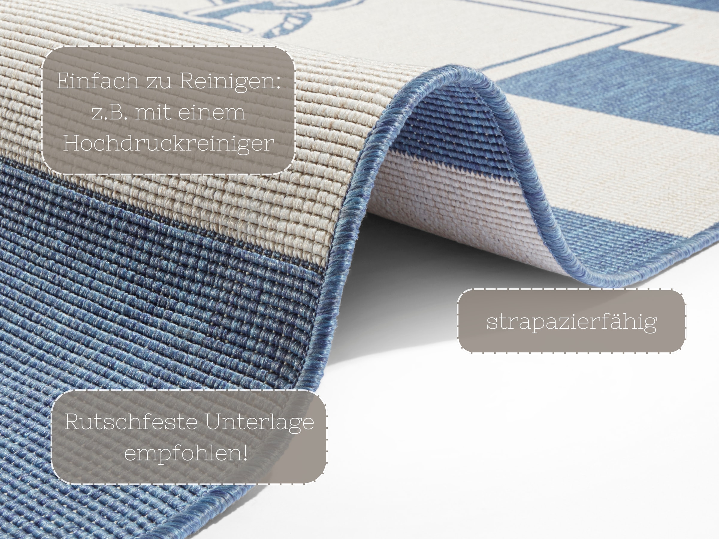 NORTHRUGS Teppich »Gandara«, rechteckig, 5 mm Höhe, In-& Outdoor, Teppich, Wetterfest, Balkon, Garten, Wohnzimmer, Modern