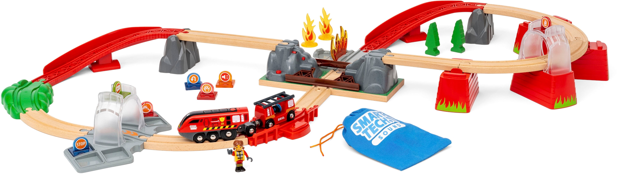 BRIO® Spielzeug-Feuerwehr »BRIO® WORLD, Feuerwehreinsatz-Rettungs-Set«, (Set), FSC®- schützt Wald - weltweit