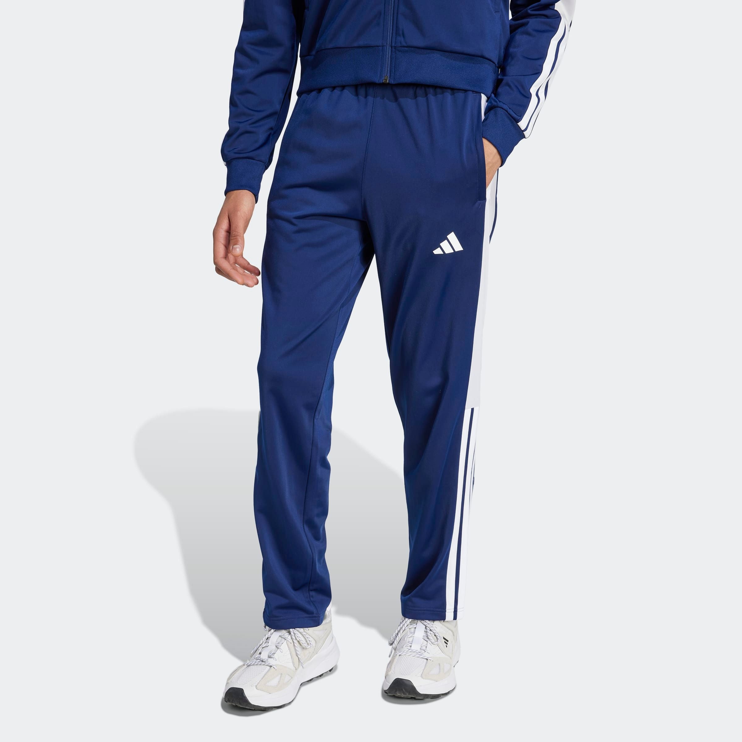 adidas Sportswear "MIT DRUCKKNÖPFEN" sportlicher Look mit Colourblocking-Einsätzen und 3-Streifen