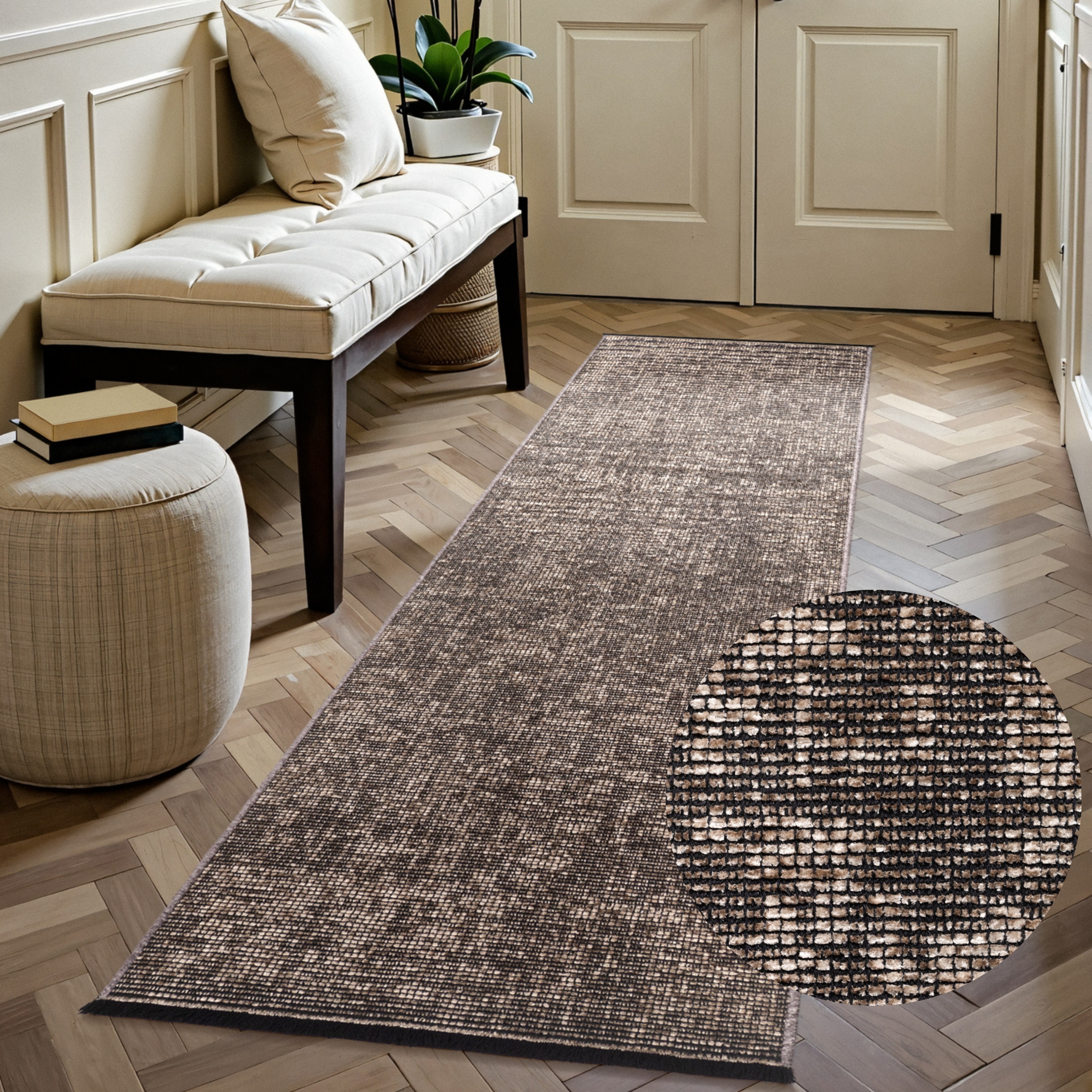 ELLE DECORATION Teppich "Prisma" rechteckig 5 mm Höhe Glanz-Effekt, Karo Design, Kachel-Optik, Wohnzimmer, Schlafzimmer,Flur