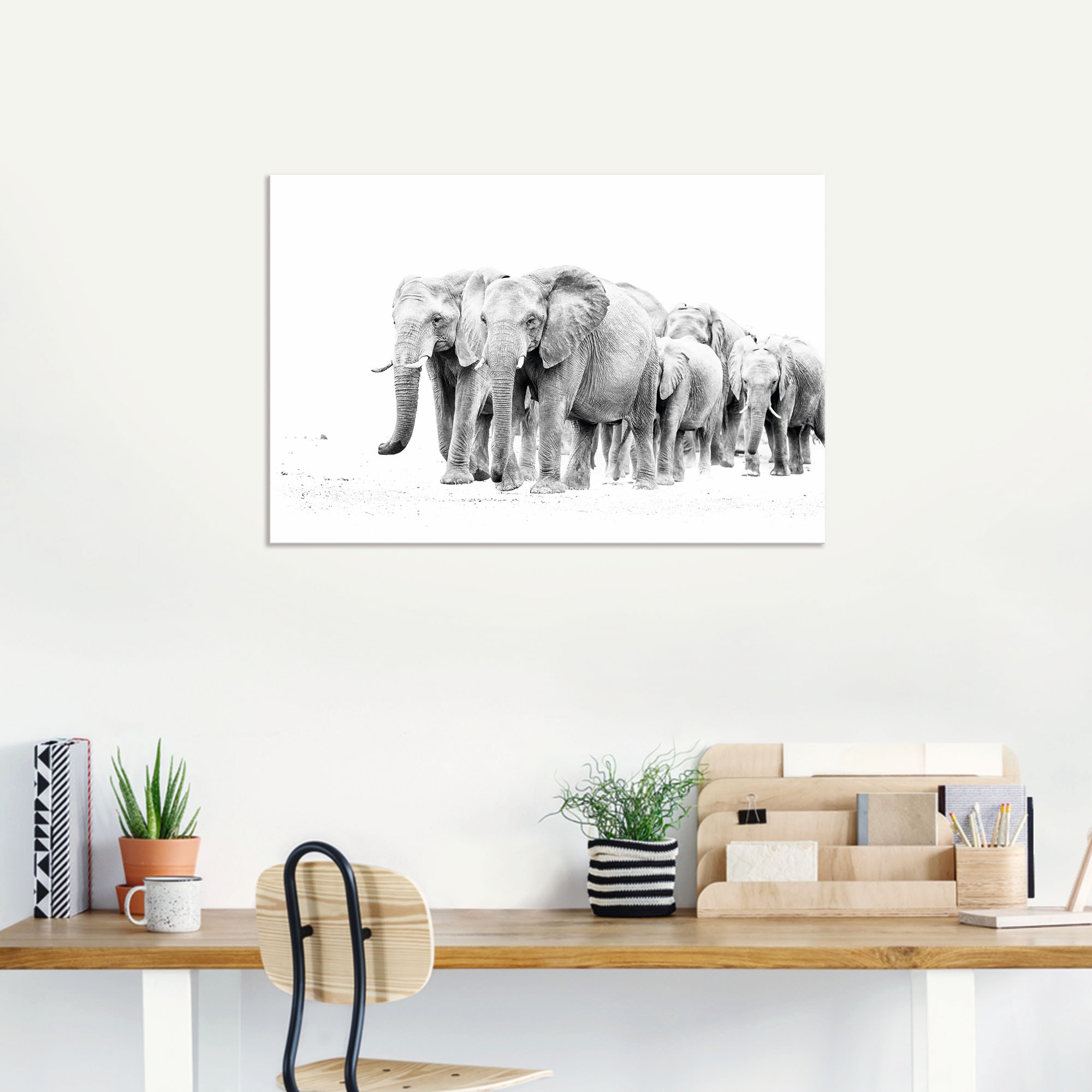 Artland Wandbild »Karawane der Eefanten«, Elefanten Bilder, (1 St.), als Alubild, Leinwandbild, Wandaufkleber oder Poster in versch. Größen