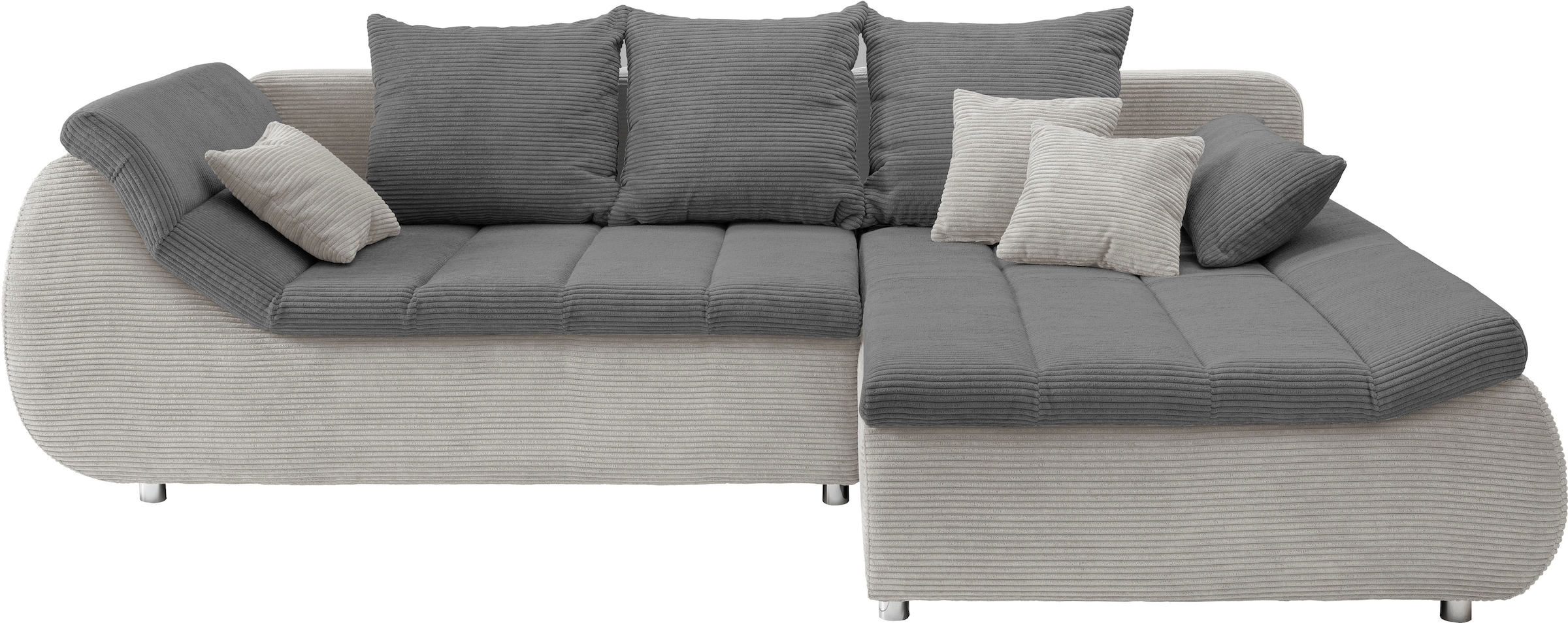 INOSIGN Ecksofa »Imola elegant und bequem, aktuelle Steppung im Sitz, L-Form«, wahlweise mit Bettfunktion