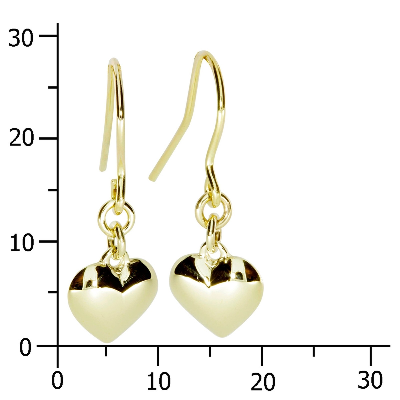 OSTSEE-SCHMUCK Paar Ohrhänger »Ostsee-Schmuck Ohrhänger Herz 9 mm Ohrhänger Herz 9 mm«, (2 tlg.)
