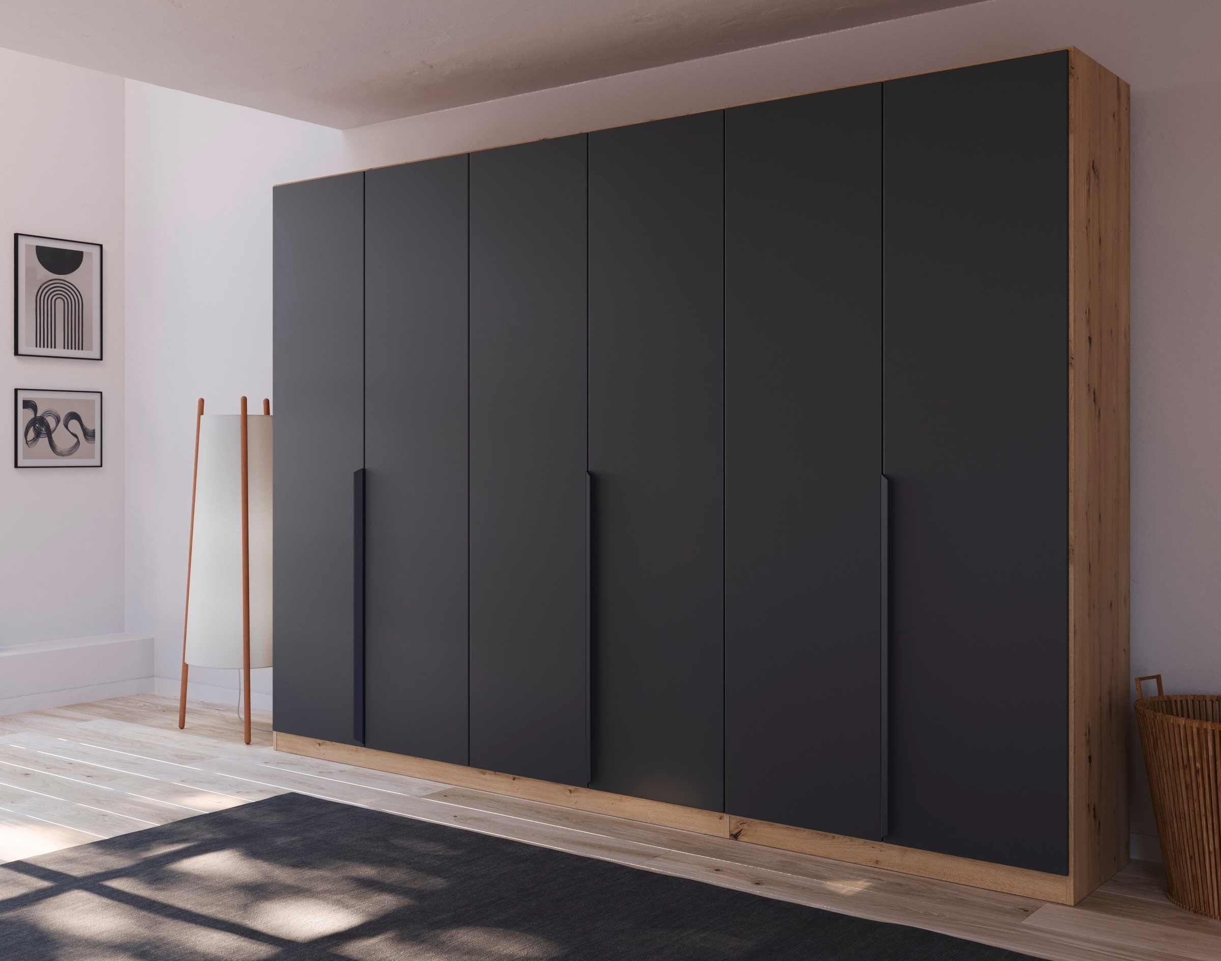 rauch Drehtürenschrank »Dark&Wood by Quadra Spin«, im Industrial Style mit Metallgriffstangen