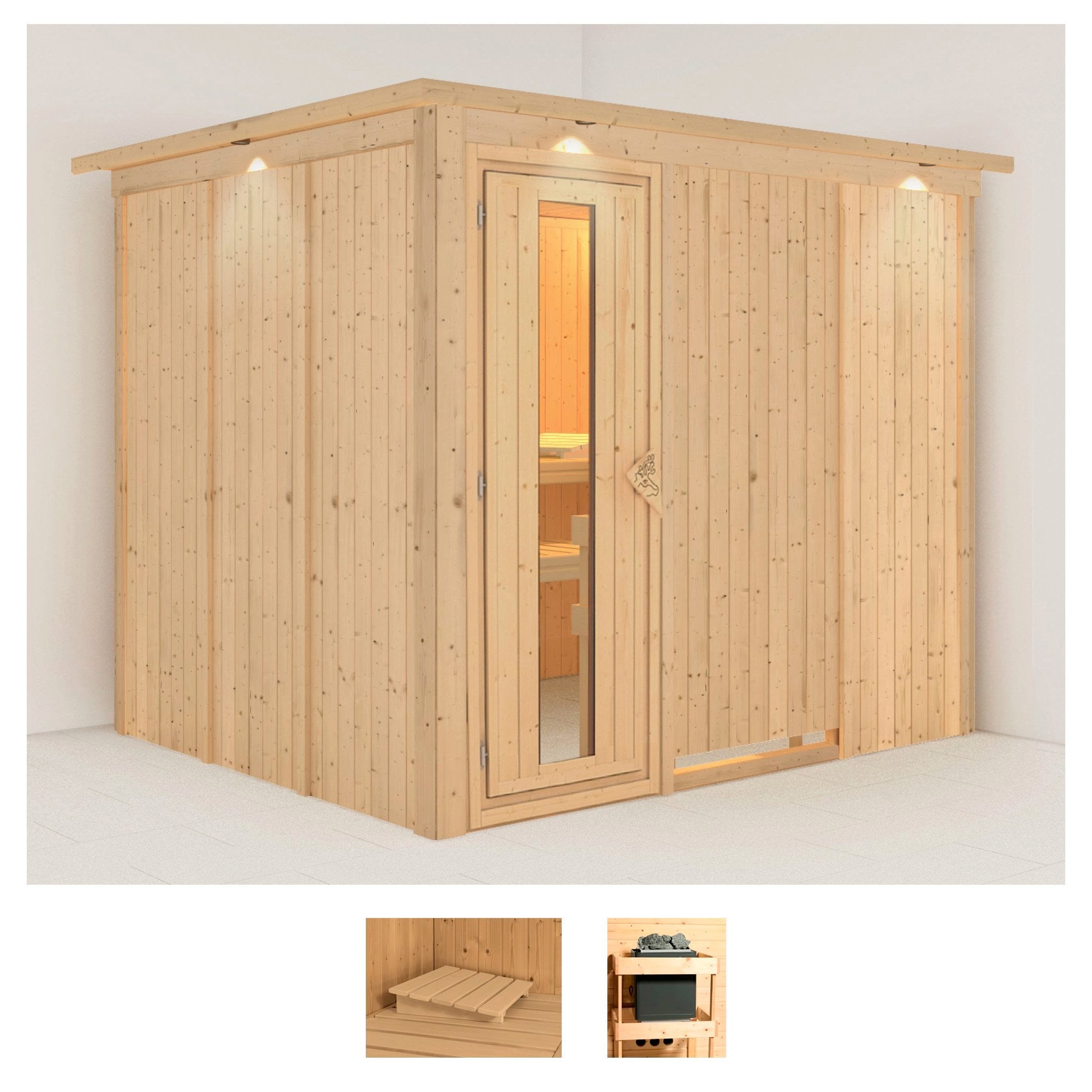 Karibu Sauna "Gitte" Set, ohne Ofen
