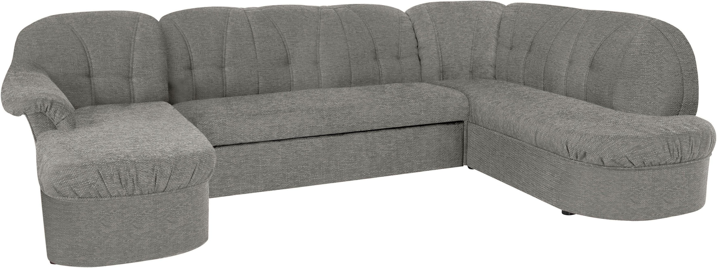 DOMO collection Wohnlandschaft "Pegnitz, zeitlos&modern, elegante Rückensteppung, Breite 292cm, U-Form" wahlweise mit Bettfunktion