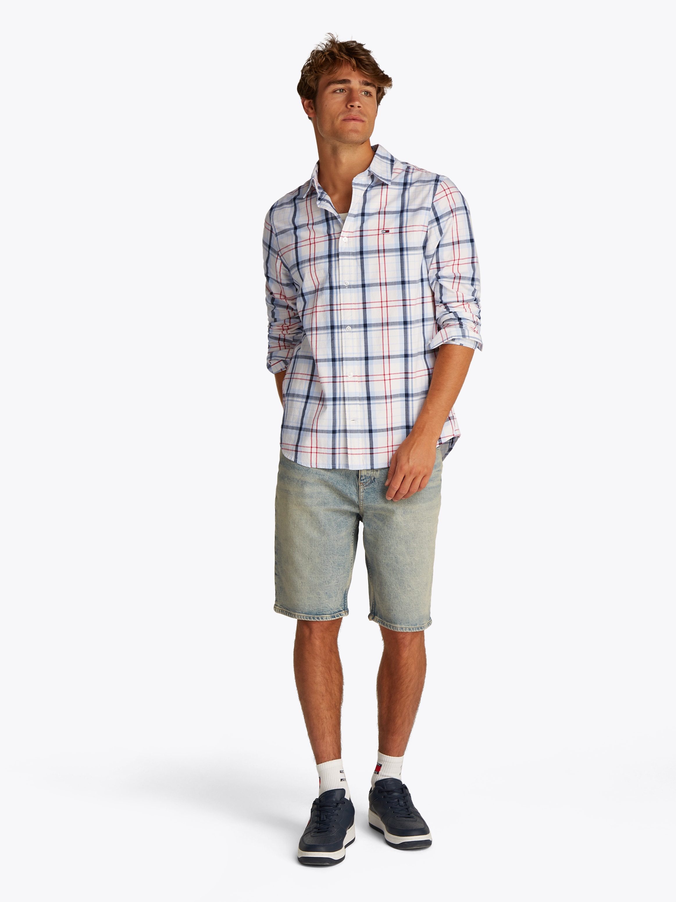 Tommy Jeans Langarmhemd »TJM REG POPLIN CHECK LS SHIRT«