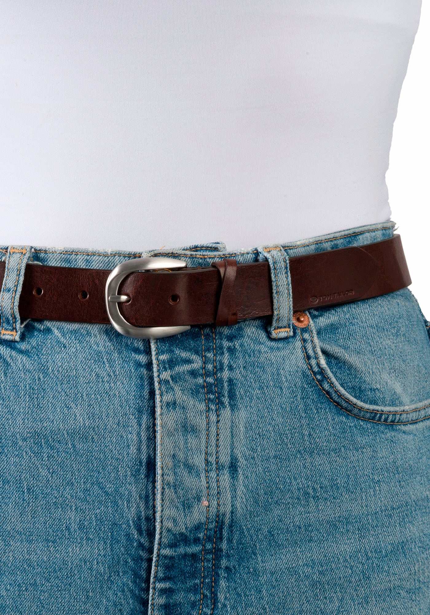 TOM TAILOR Ledergürtel »TTNANCY«, 3 cm breiter Damengürtel, modisch klassisch, reines Leder