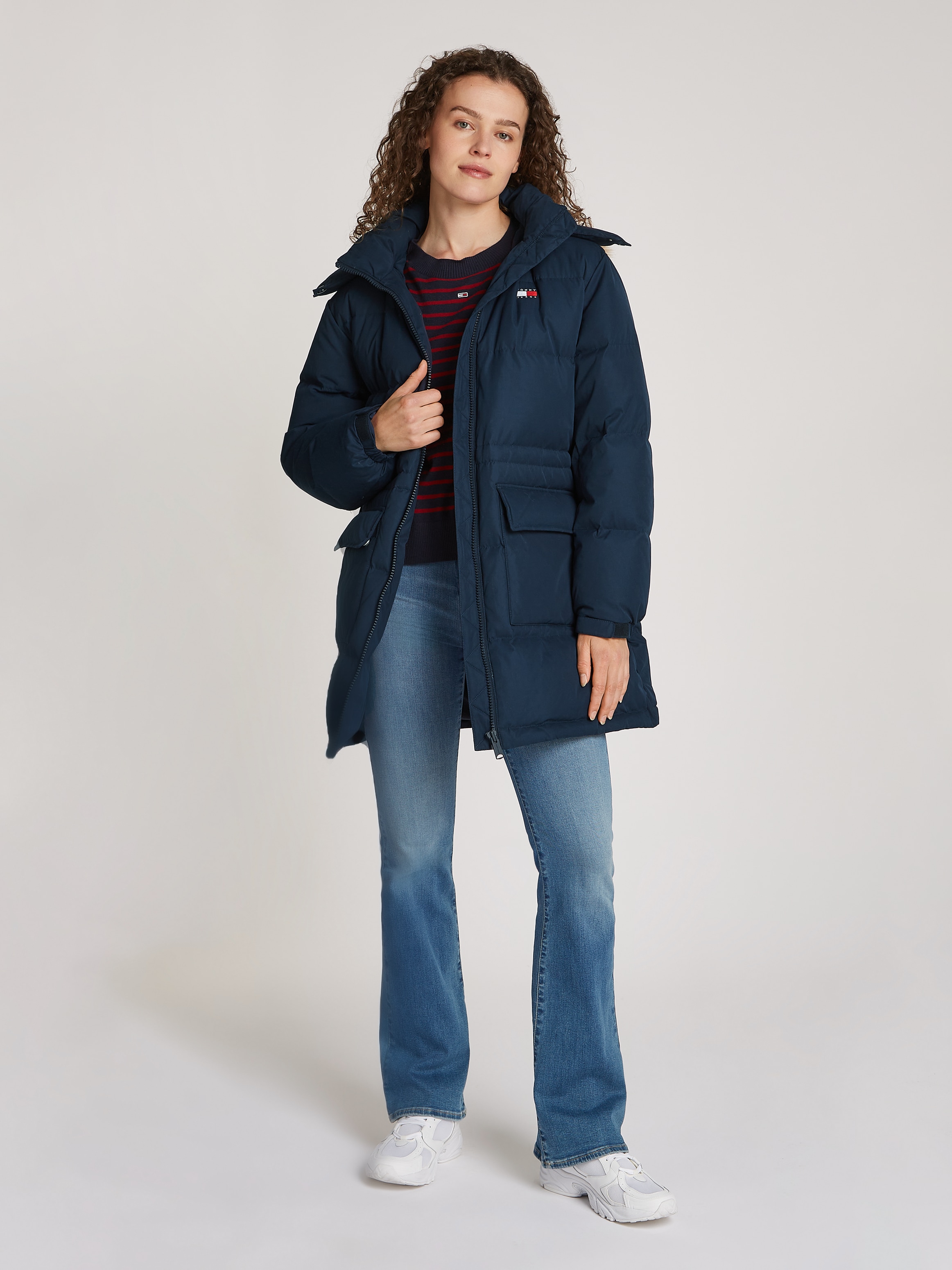 Tommy Jeans Steppjacke "TJW MIDI ALASKA FAUX FUR", mit Kapuze, mit Fellimit günstig online kaufen