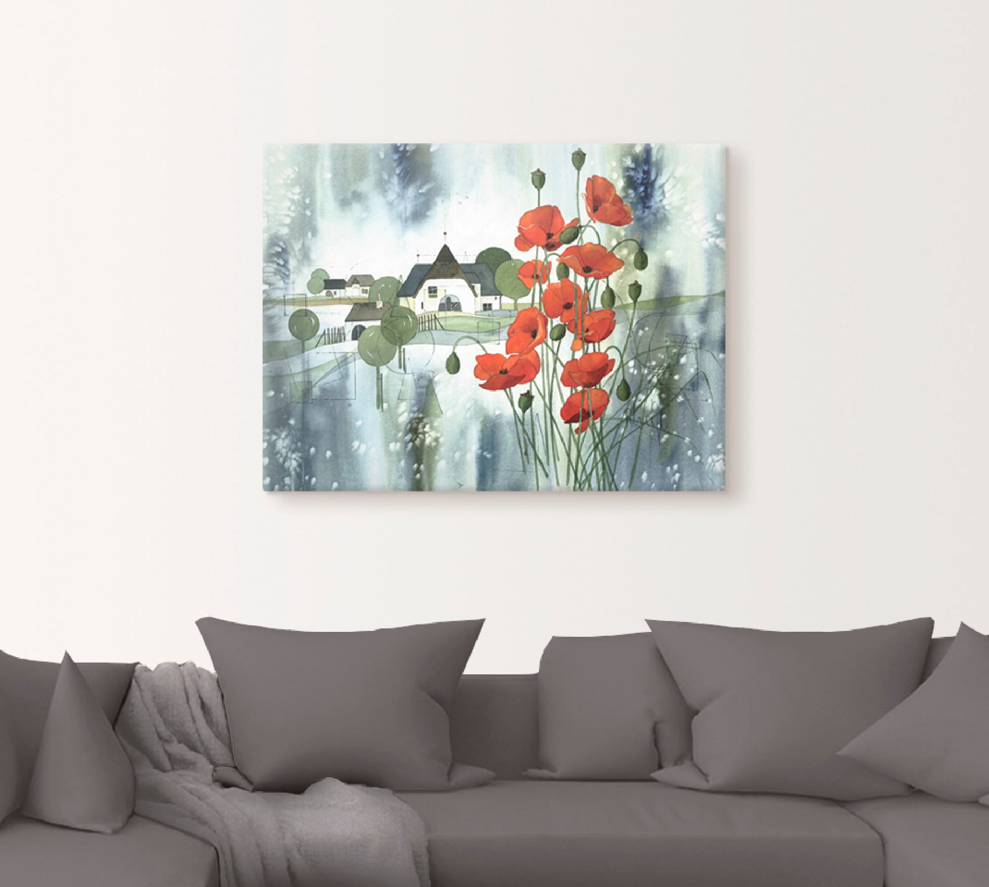 Artland Leinwandbild »Blühender Mohn«, Blumen, (1 St.), auf Keilrahmen gespannt