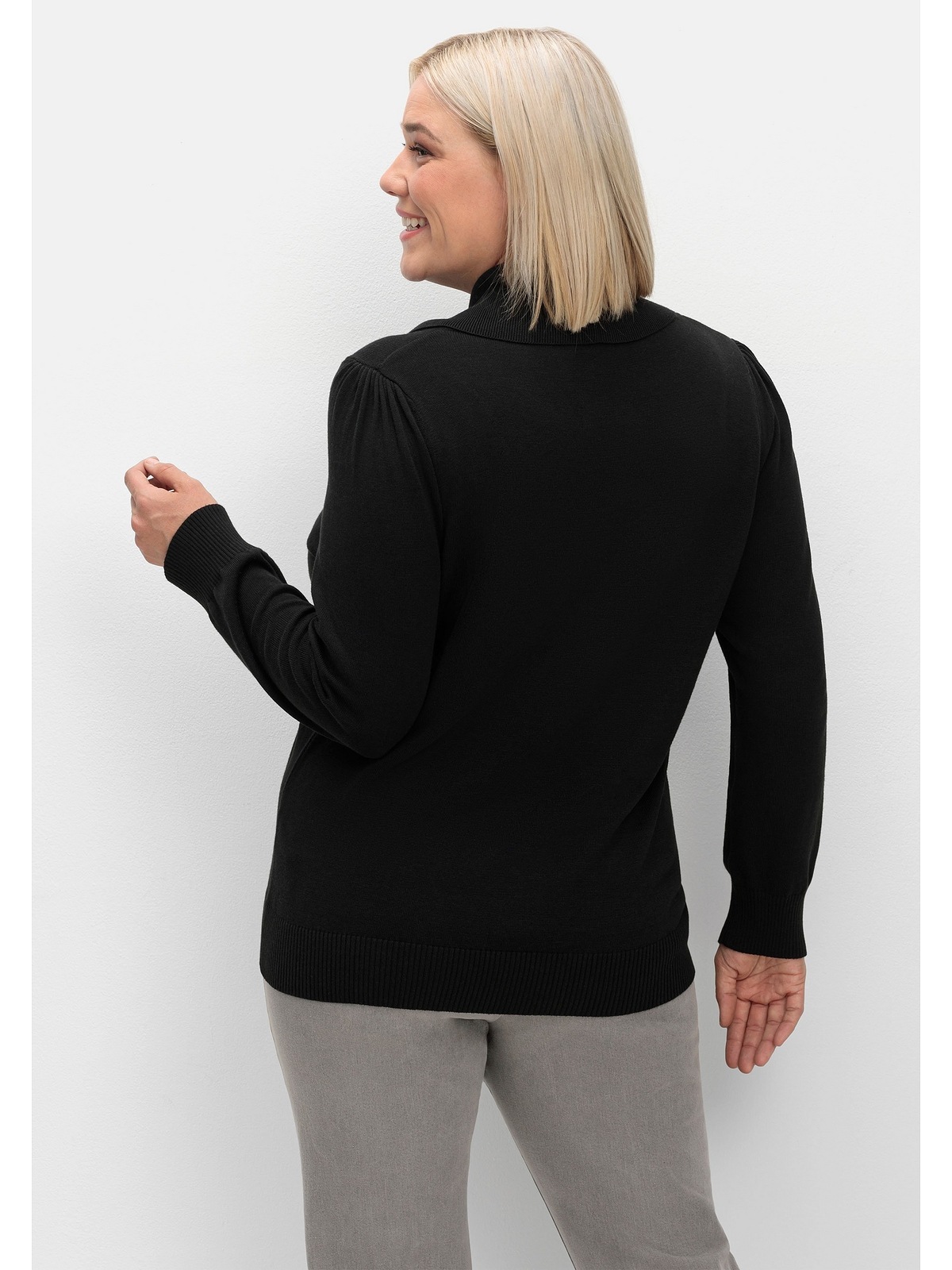Sheego Strickpullover »Große Größen«, mit weitem Wasserfall-Rollkragen